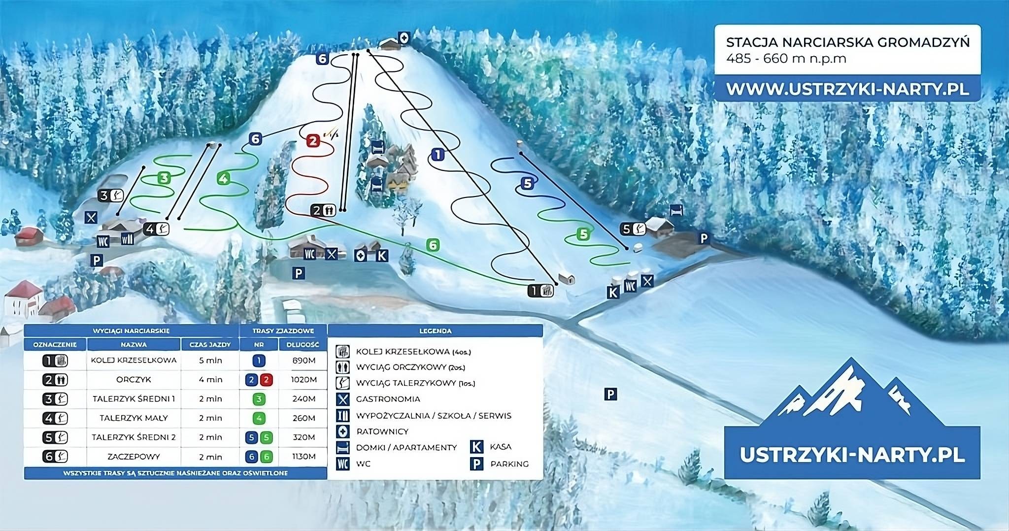 Gromadzyń – Ustrzyki Dolne trail map