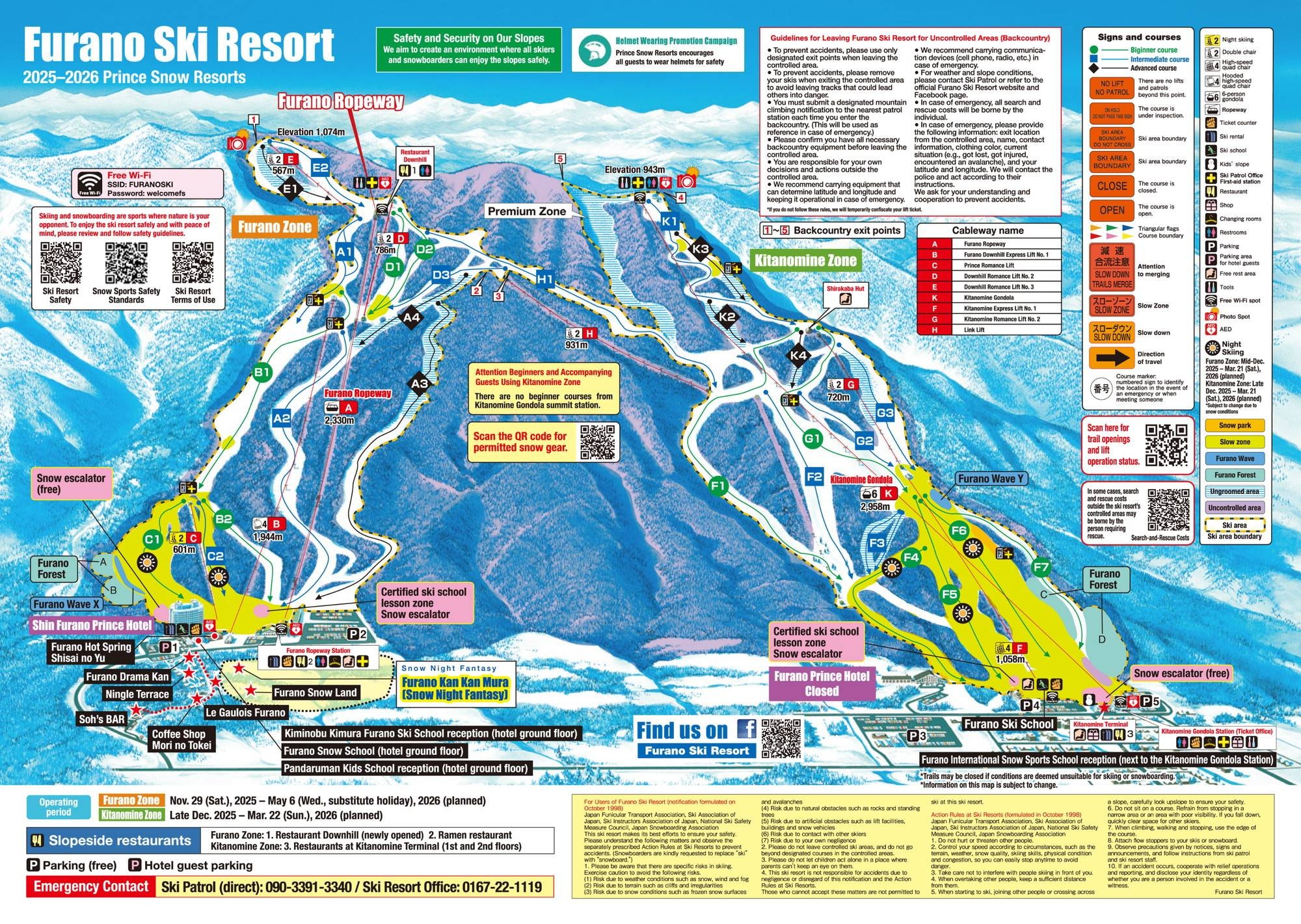 Furano trail map