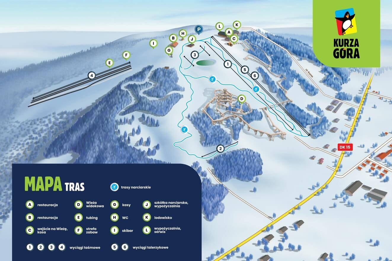 Kurza Góra trail map