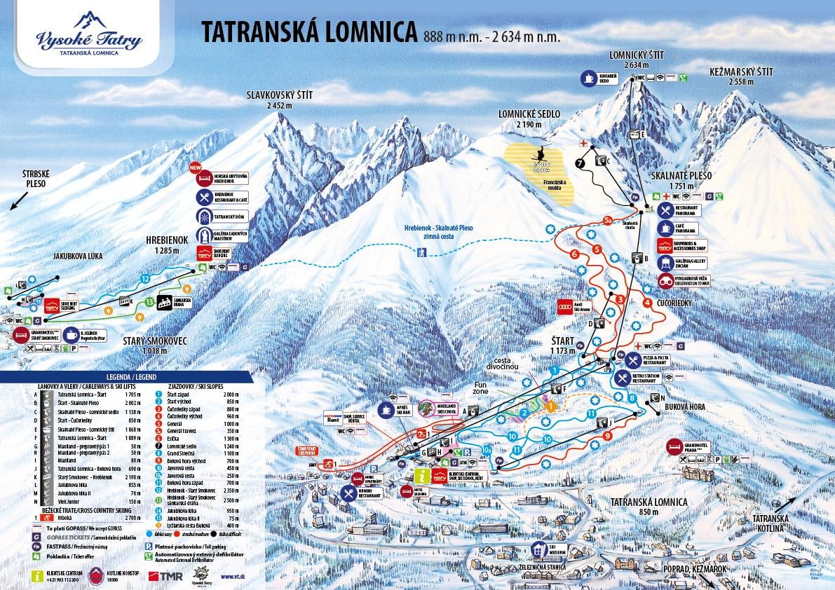 Tatranská Lomnica trail map