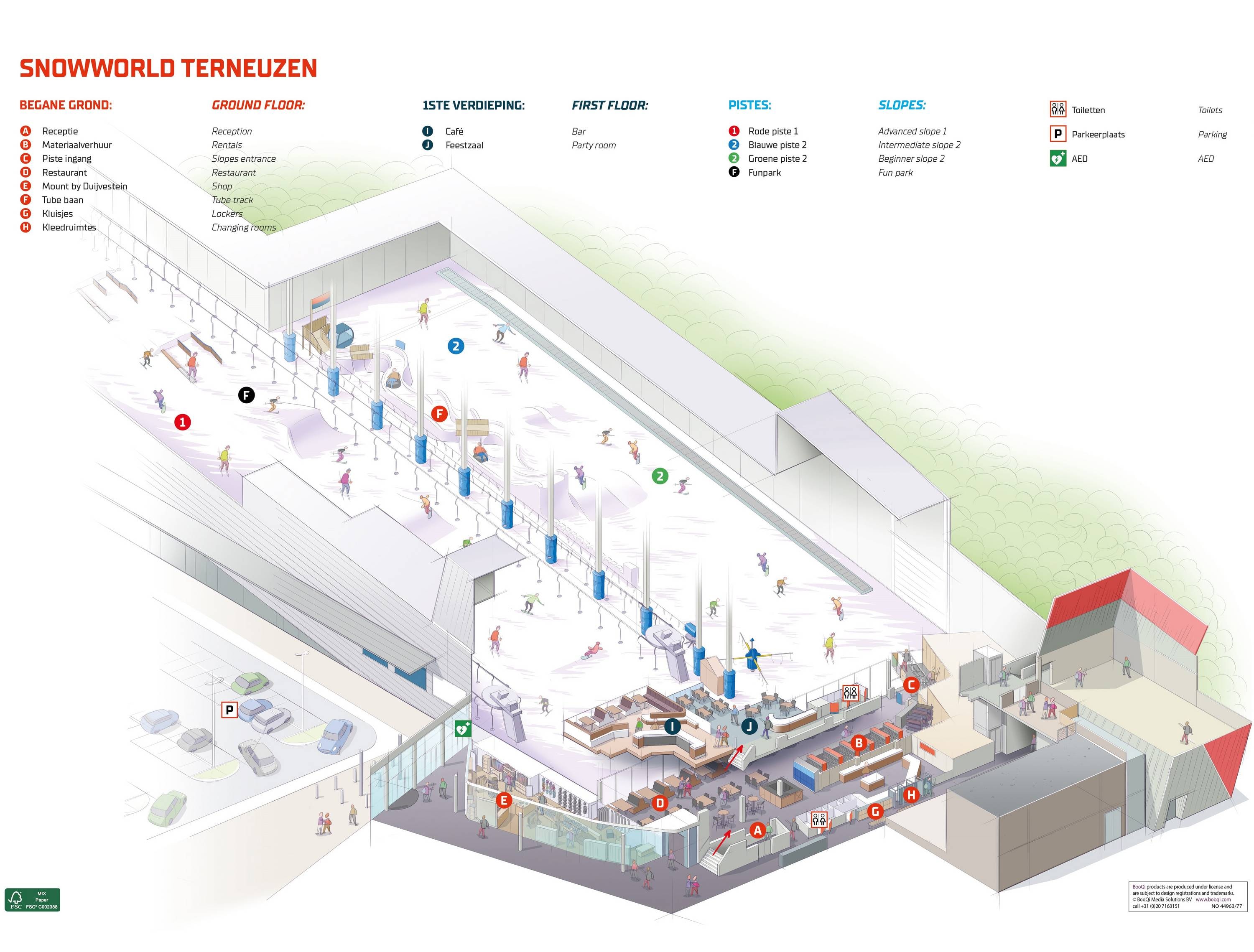 Indoor ski area SnowWorld Terneuzen trail map