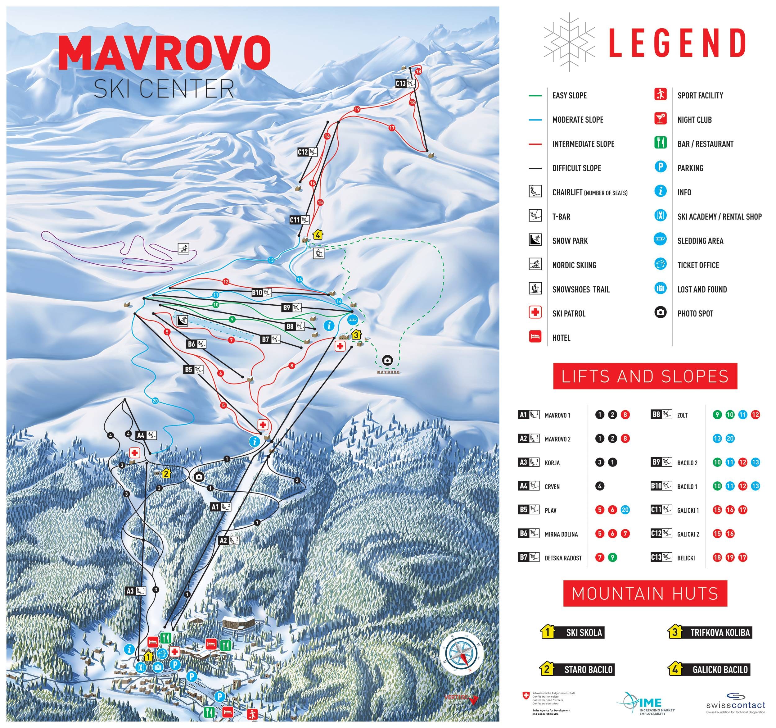 Mavrovo – Zare Lazareski trail map