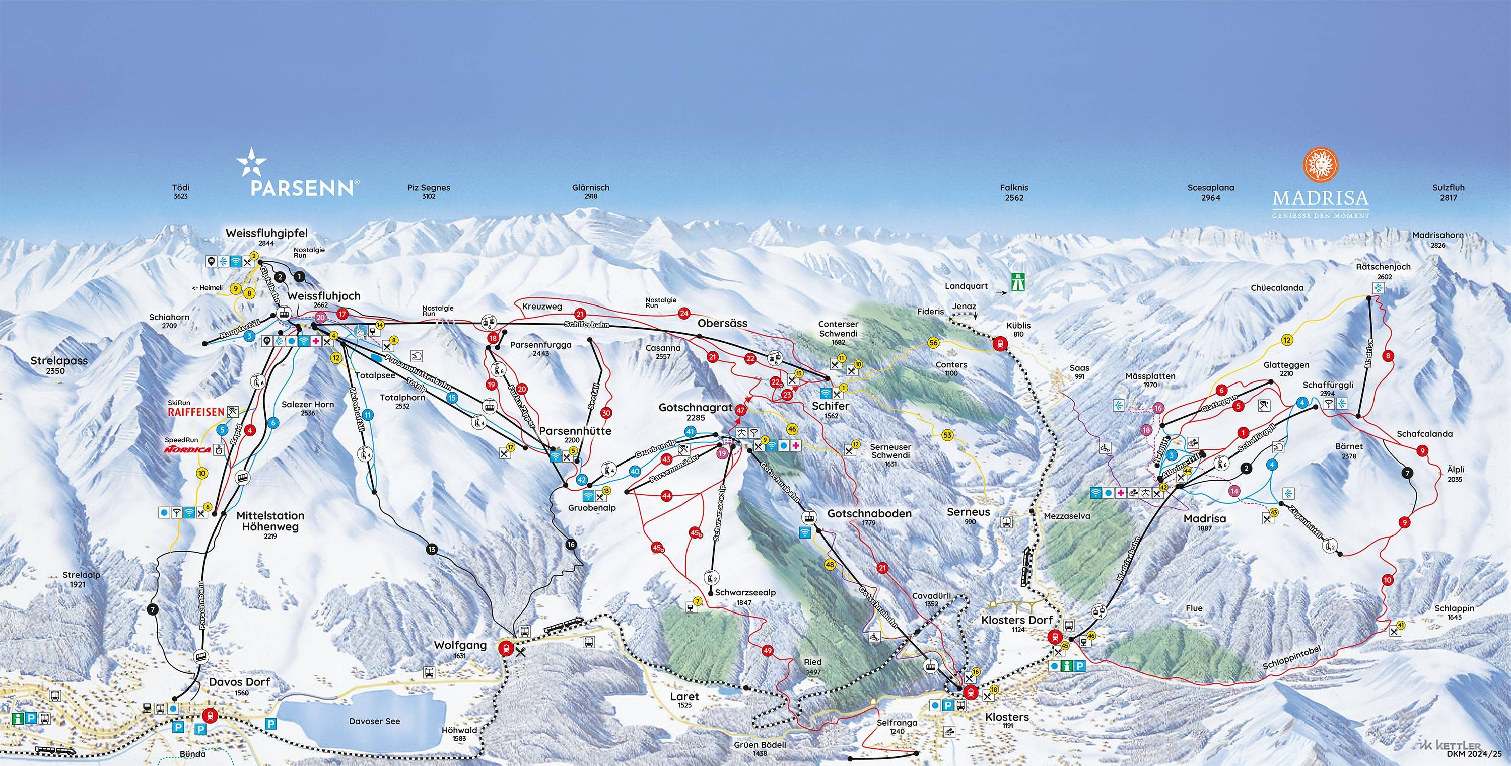 Parsenn (Davos Klosters) trail map