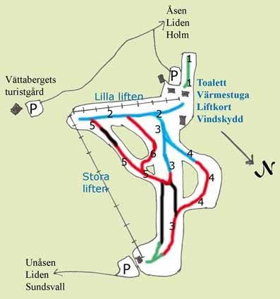Vettenbacken – Liden trail map