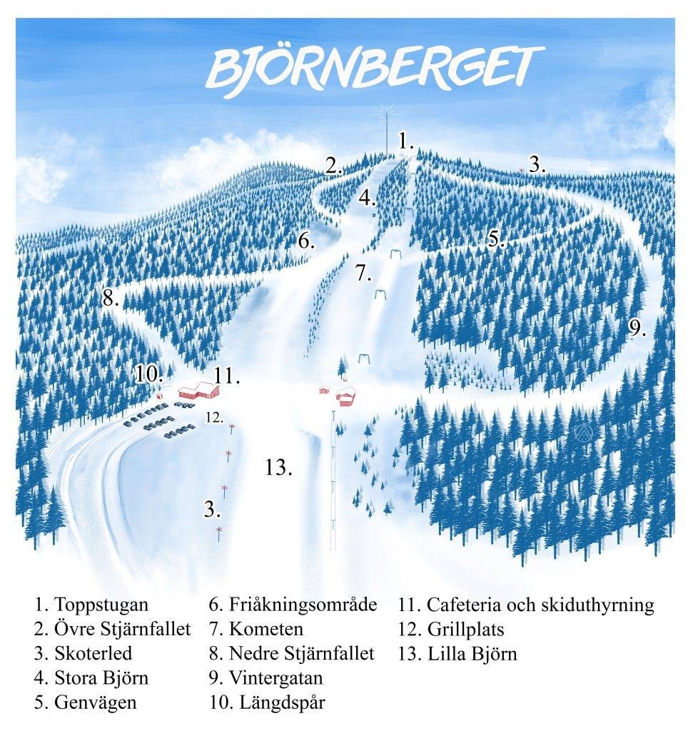 Björnberget trail map