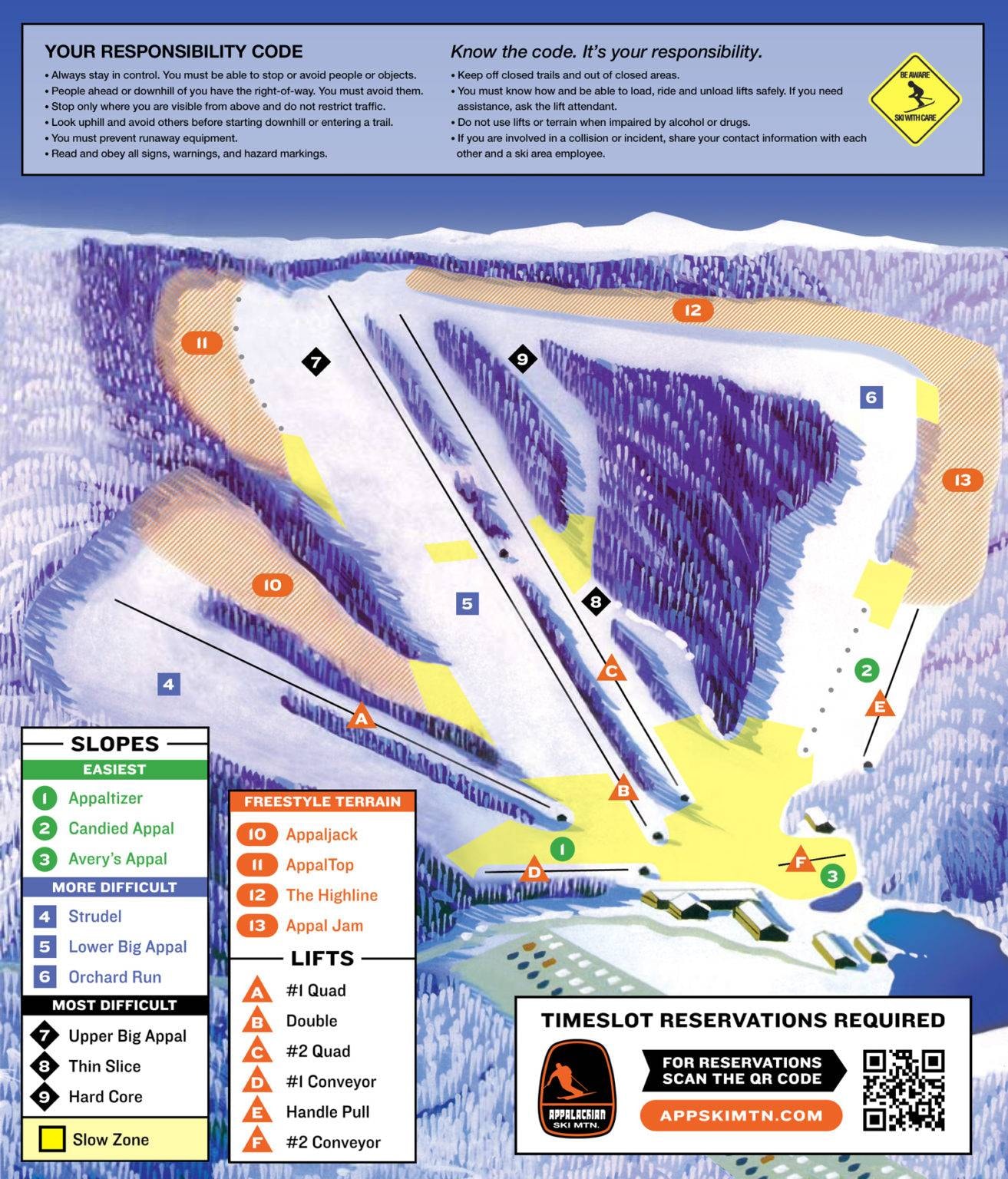 Appalachian Ski Mountain trail map