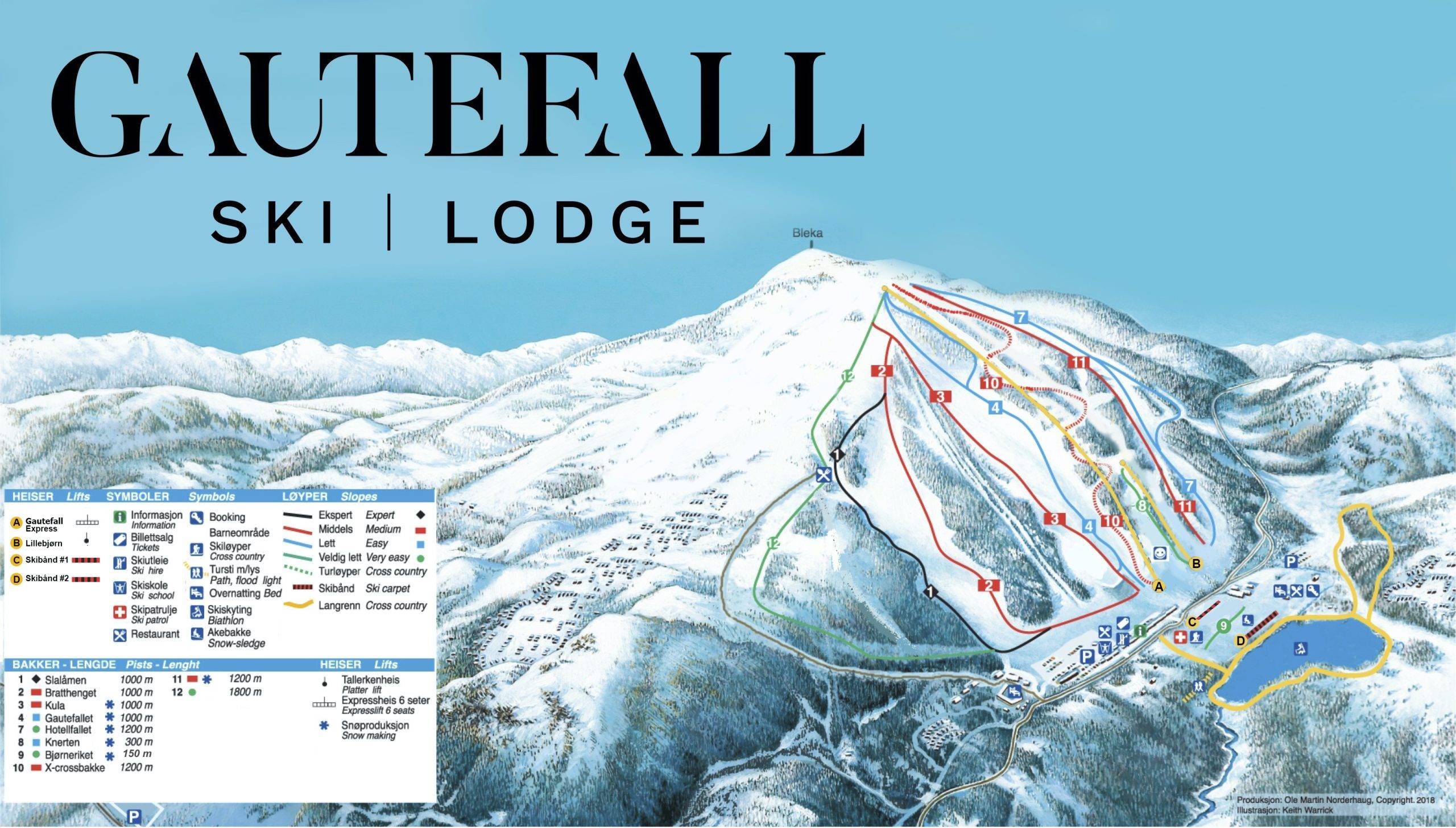 Gautefall trail map