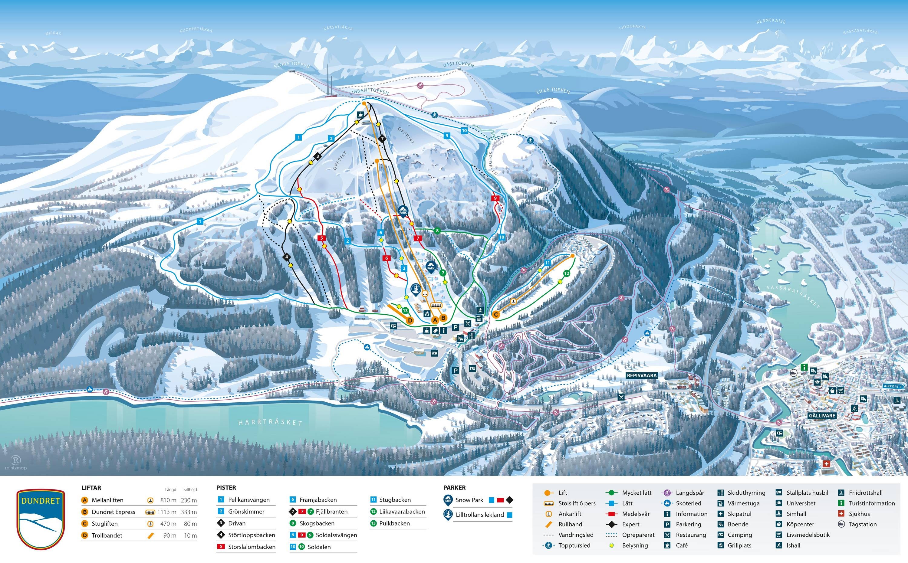 Dundret Lapland – Gällivare trail map