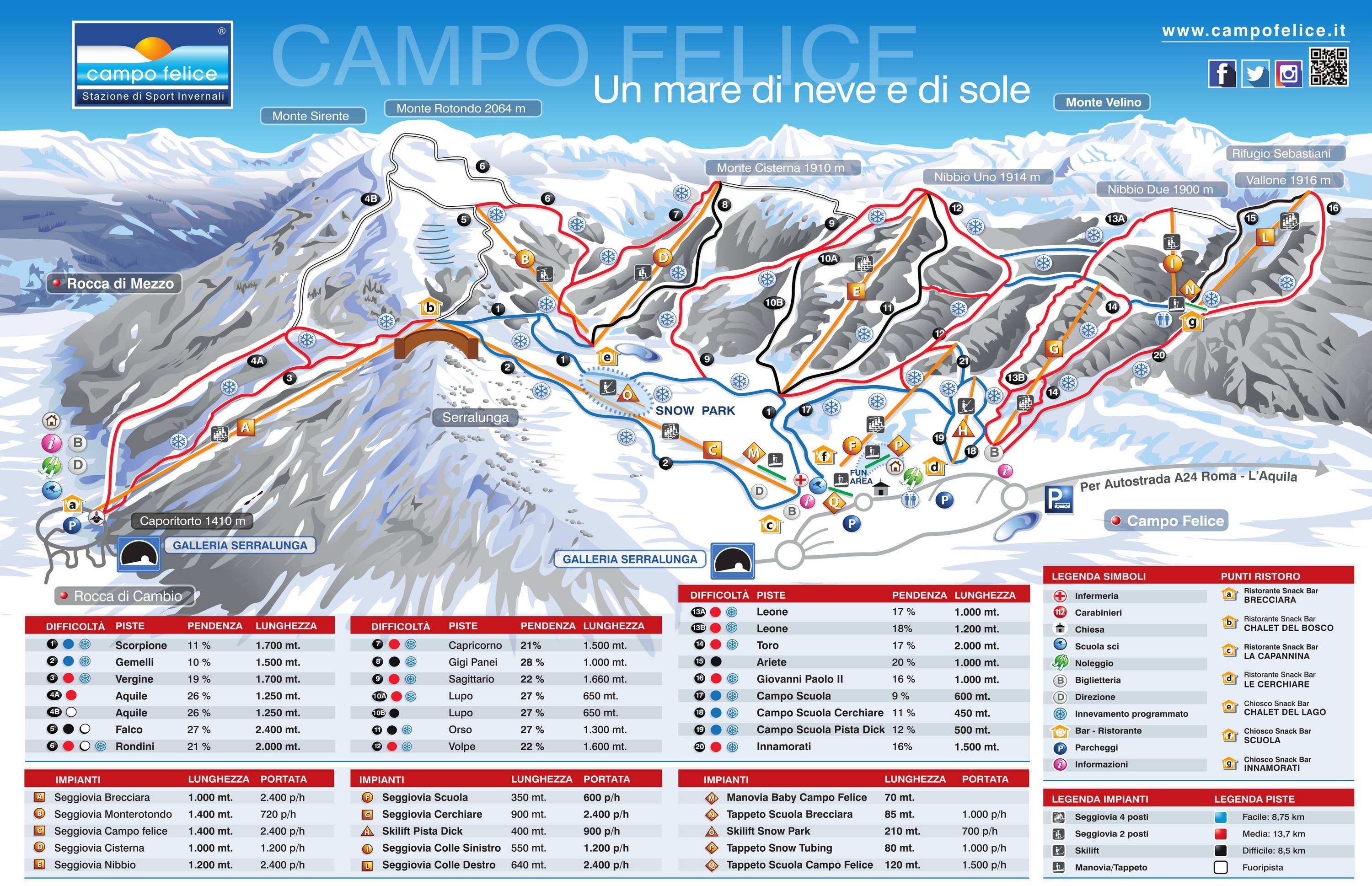 Campo Felice – Rocca di Cambio trail map