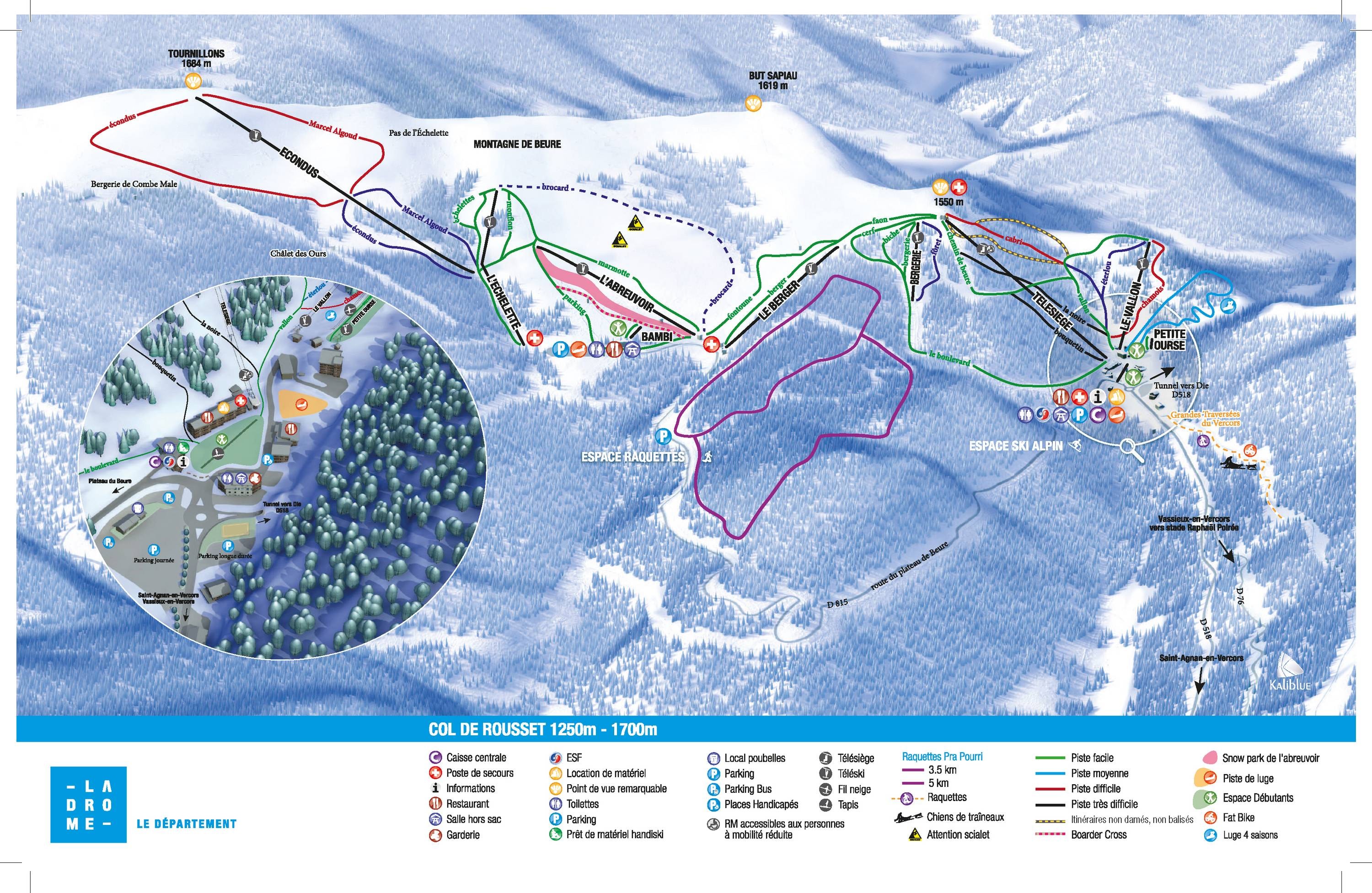 Col de Rousset trail map