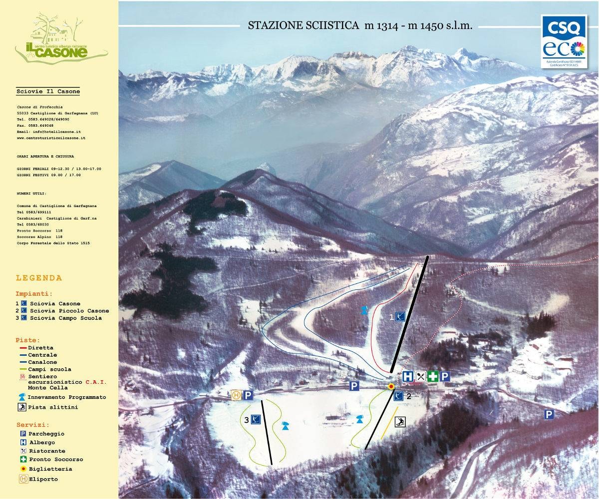 Casone di Profecchia trail map