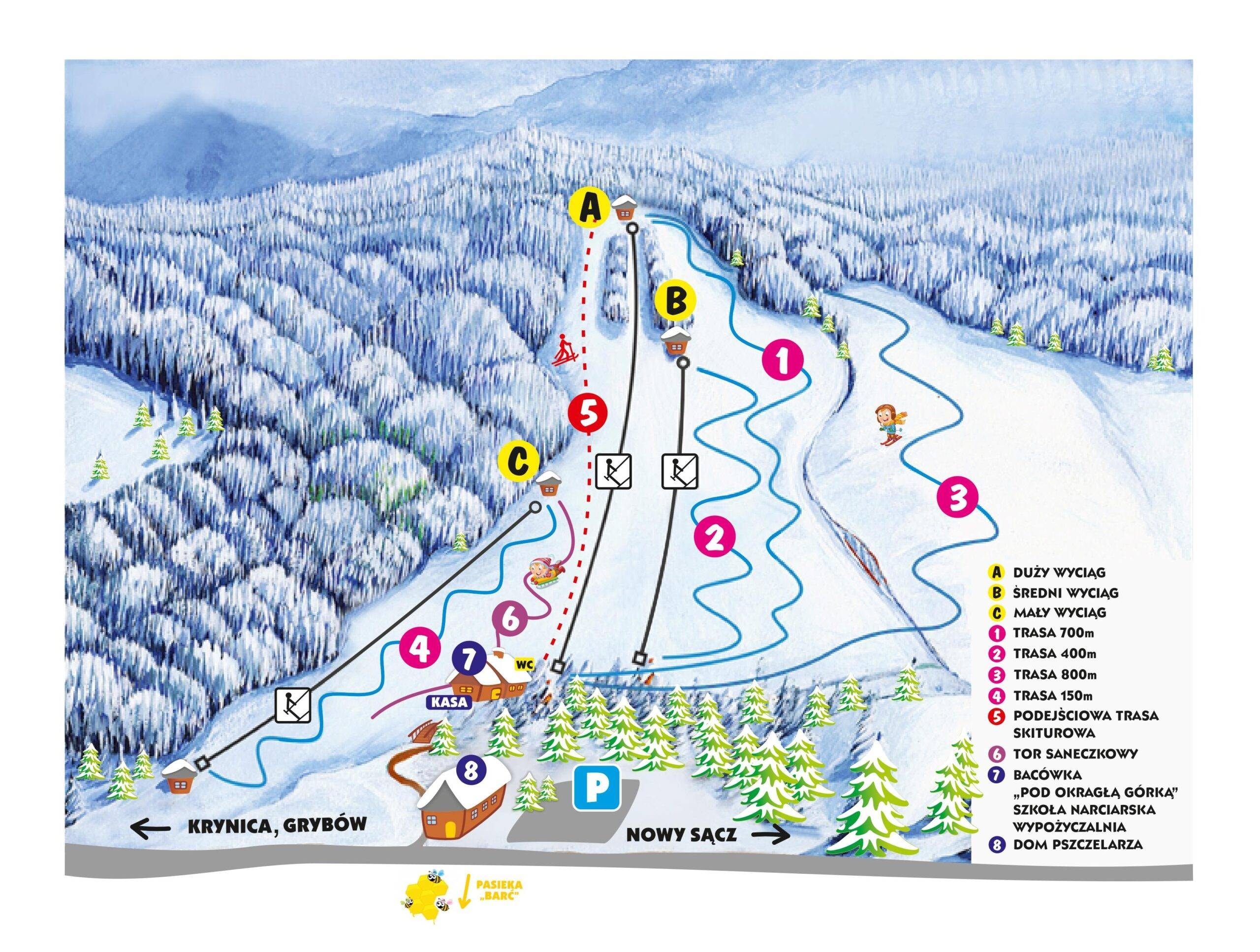 Okrągla Górka – Kamianna trail map