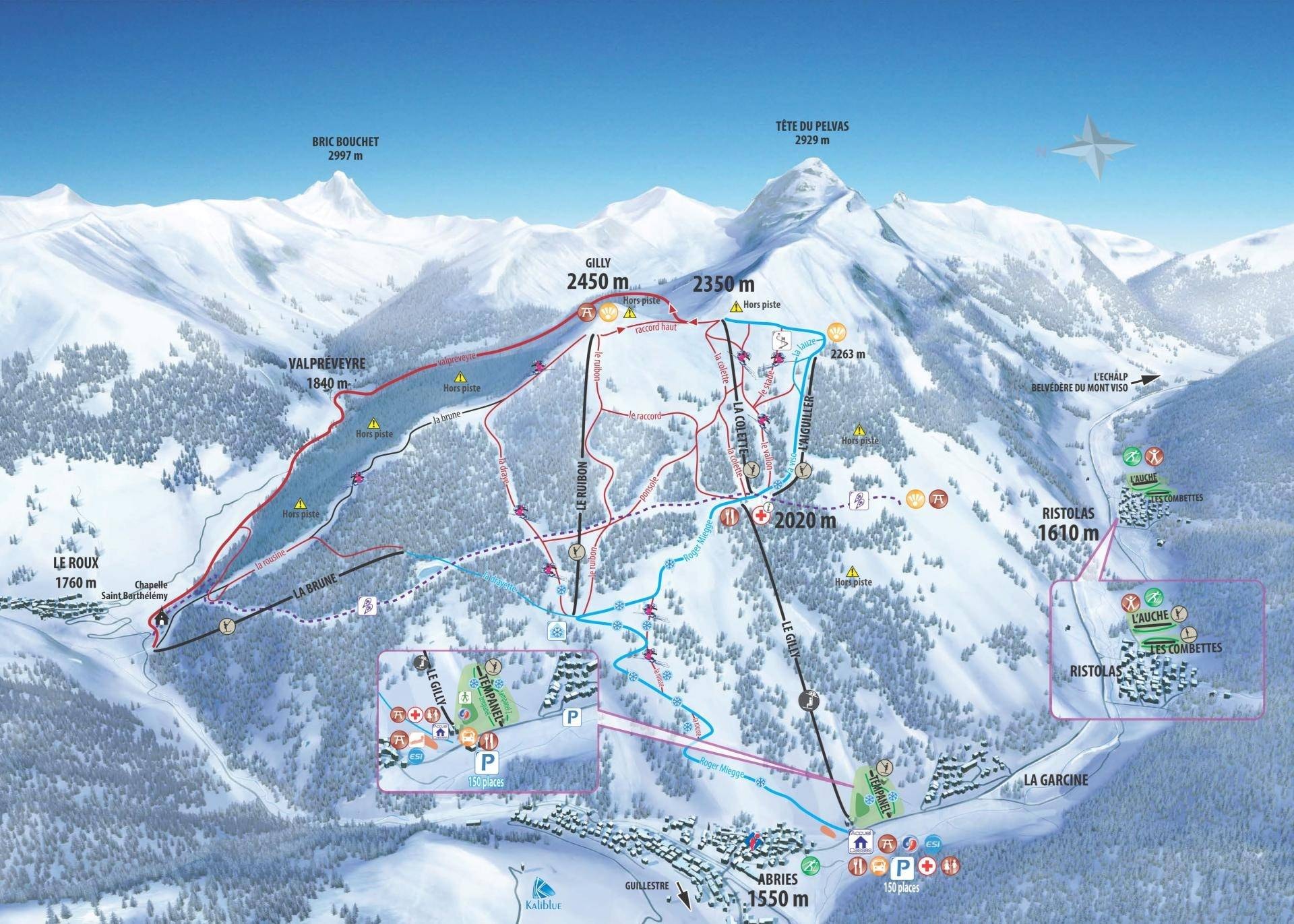 Abriès trail map