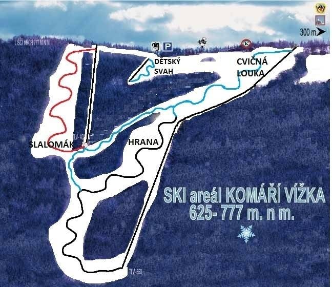 Komáří vížka – Horní Krupka trail map