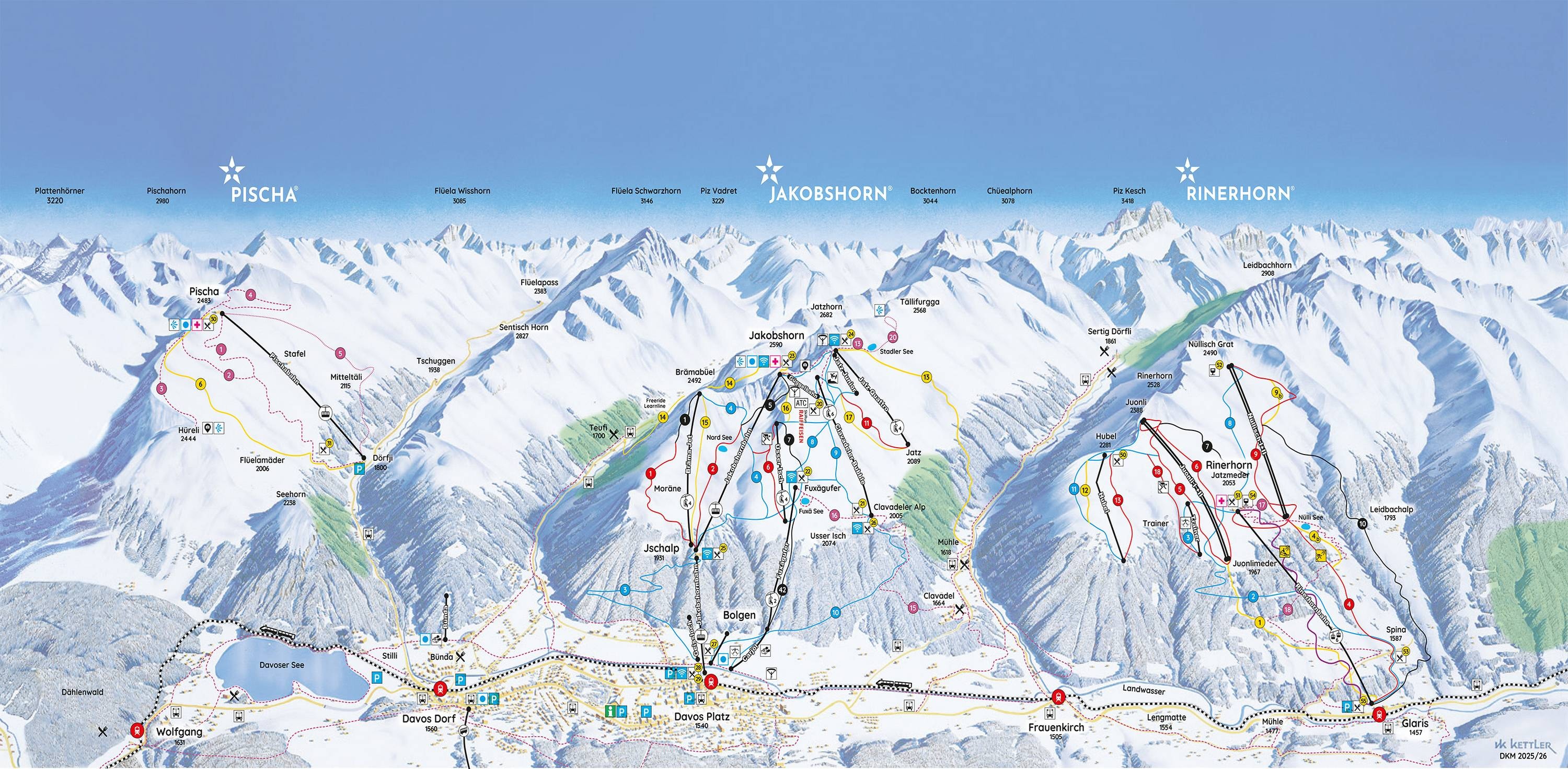Jakobshorn (Davos Klosters) trail map