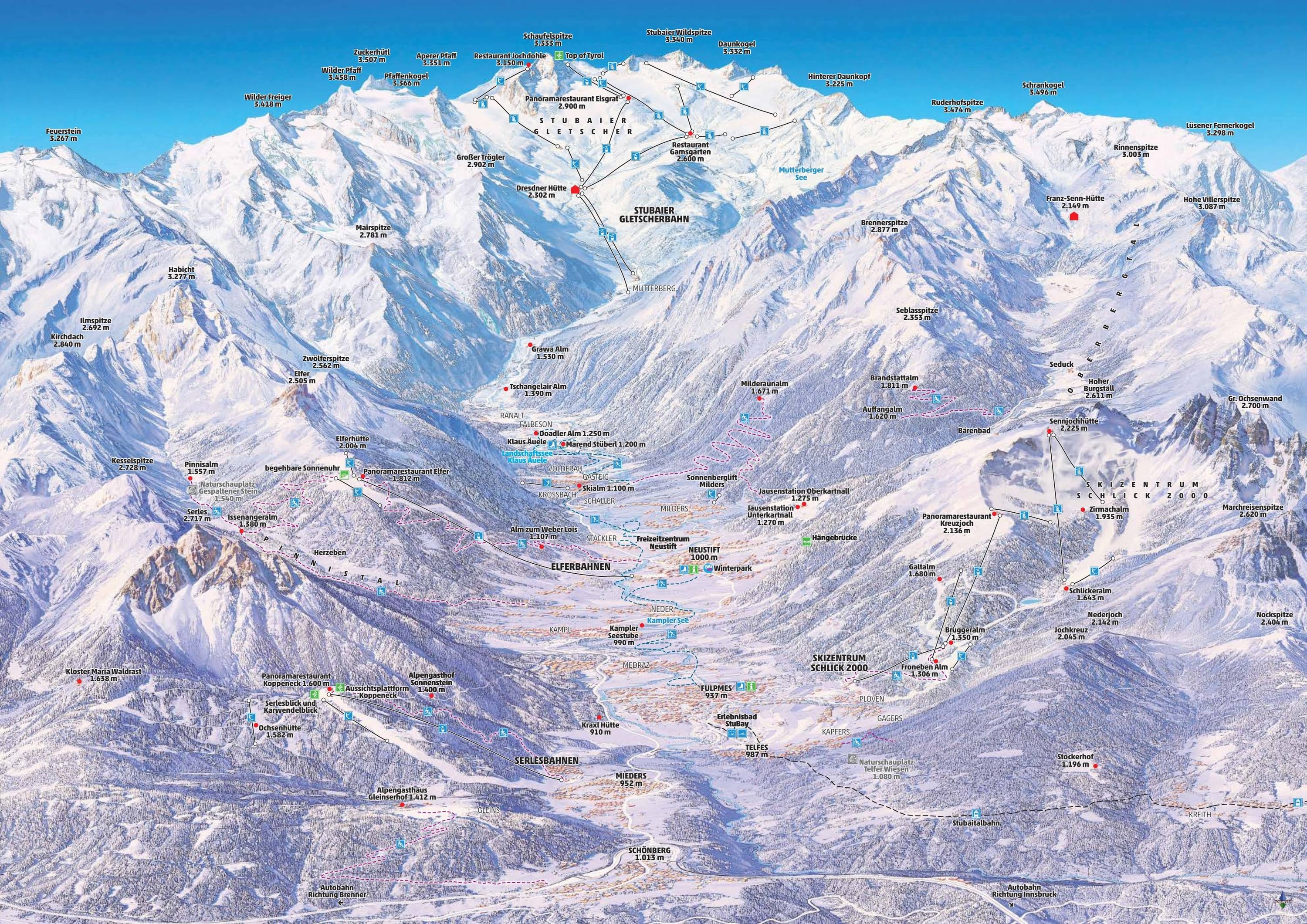 Sonnenberglift – Milders trail map