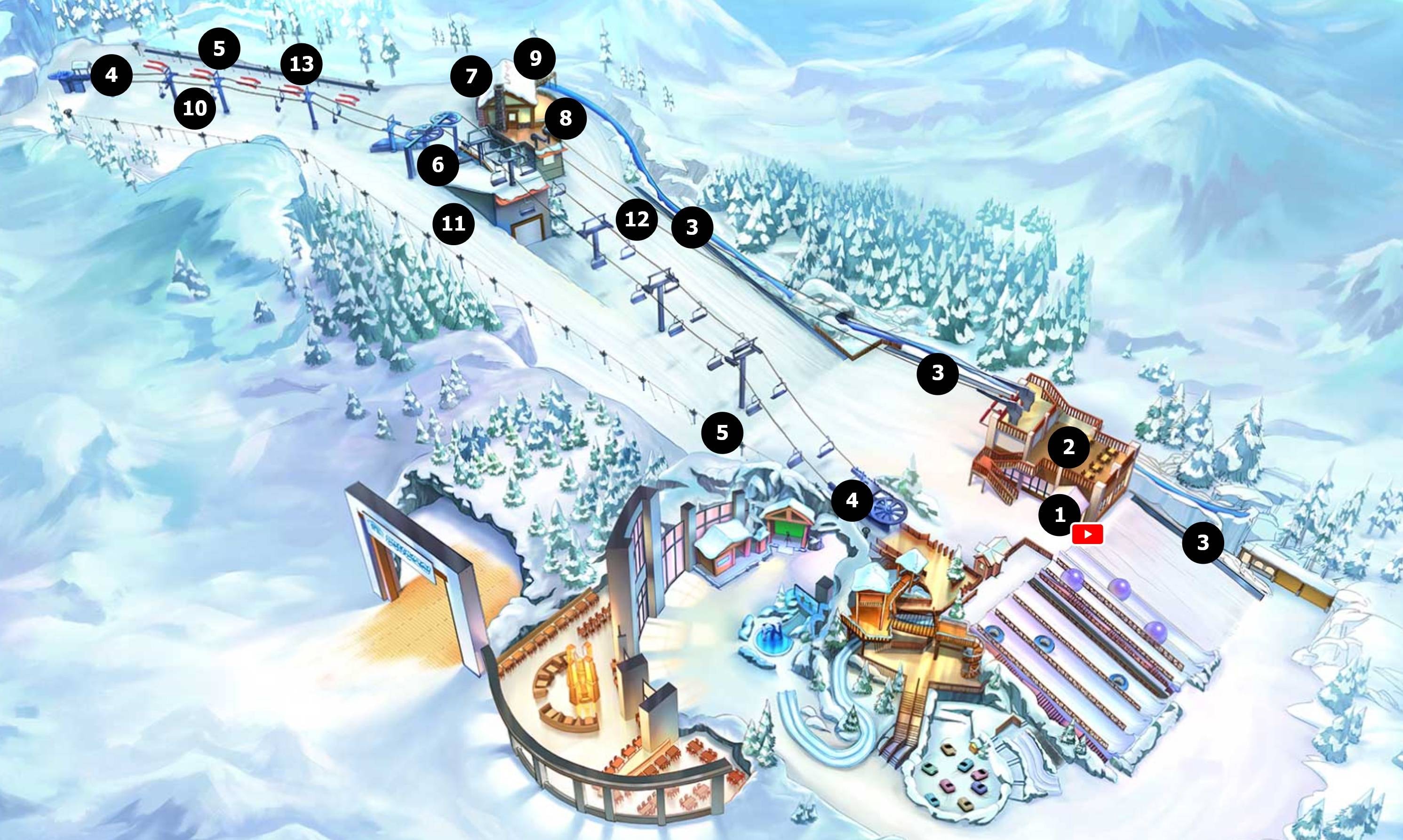 Indoor ski area Ski Dubai – Mall of the Emirates trail map