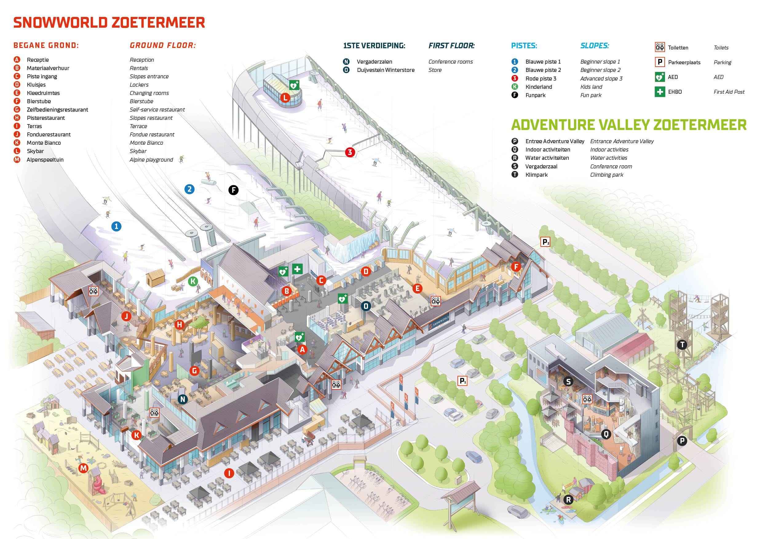 Indoor ski area SnowWorld Zoetermeer trail map