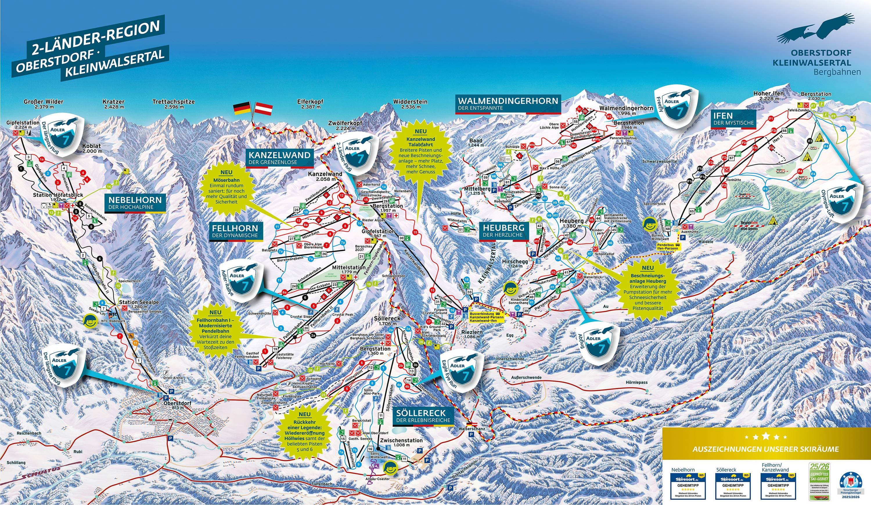 Walmendingerhorn/Heuberg – Mittelberg/Hirschegg trail map
