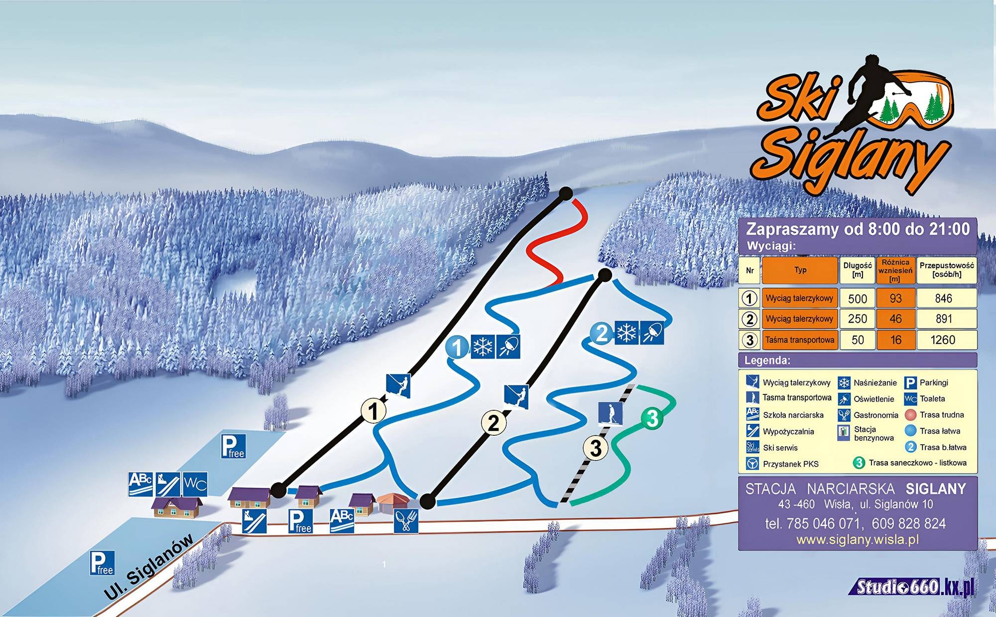 Siglany – Wisła trail map