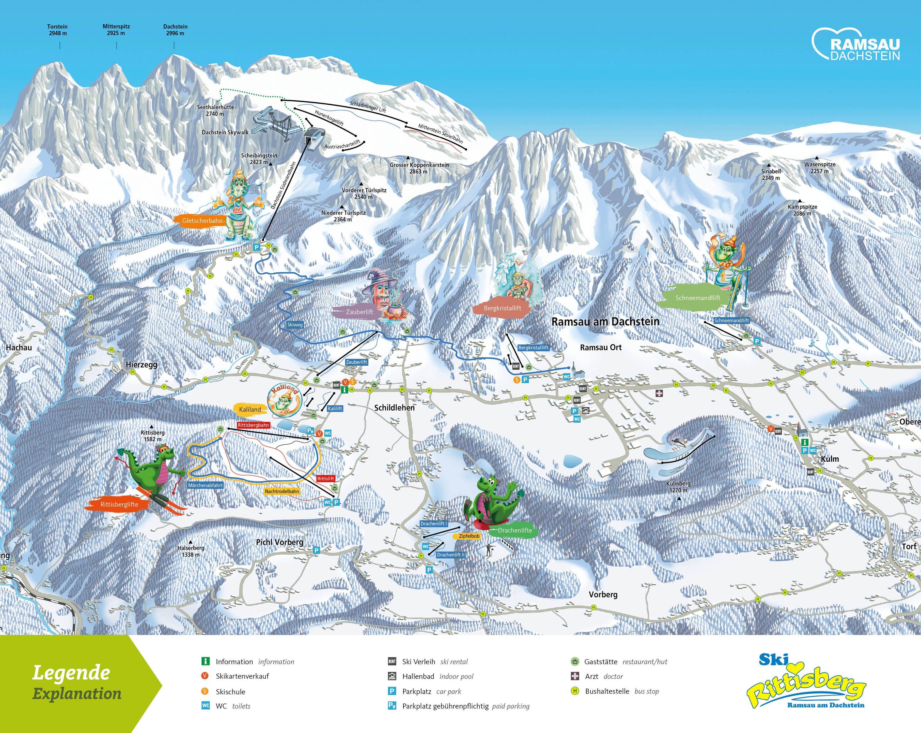 Ramsau am Dachstein – Rittisberg trail map
