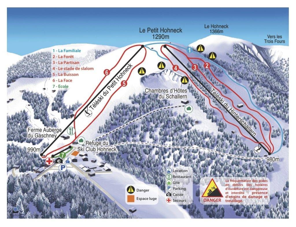 Le Gaschney – Petit Hohneck trail map