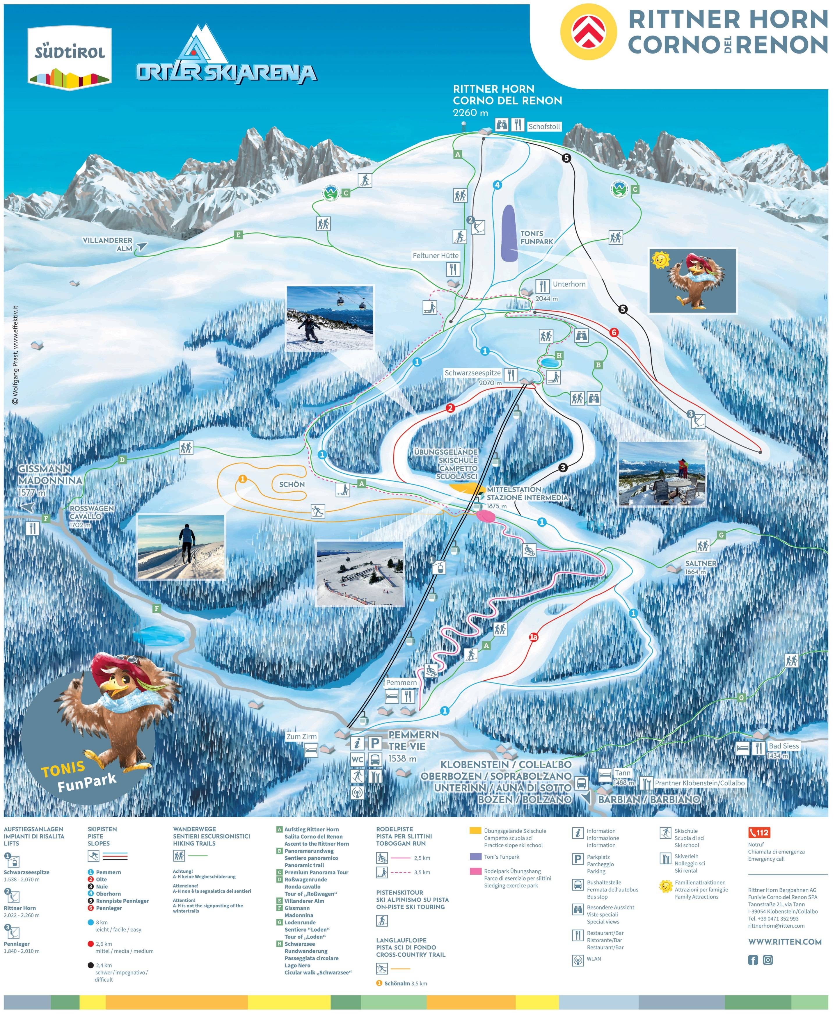 Rittner Horn (Corno del Renon) – Ritten (Renon) trail map