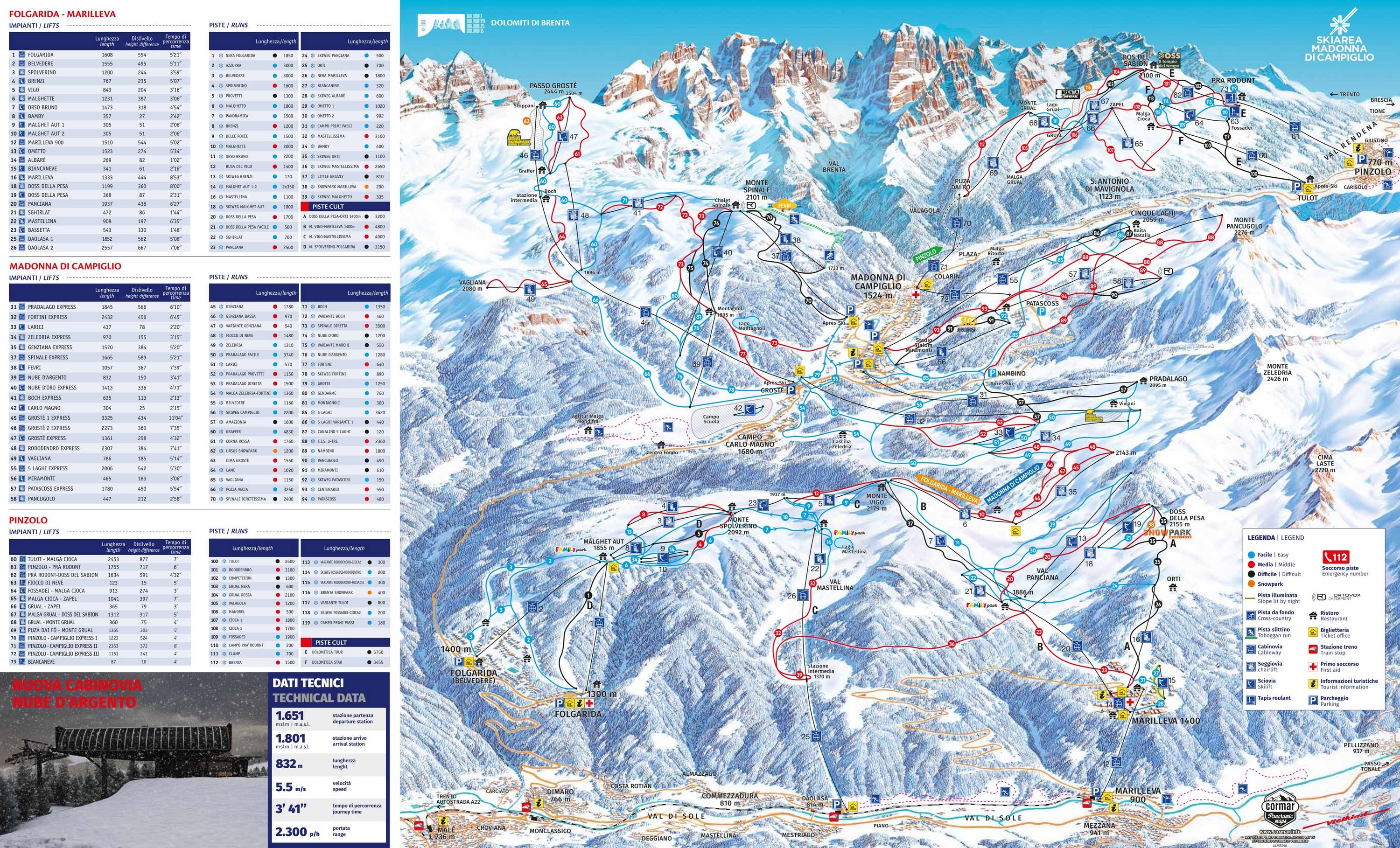 Madonna di Campiglio/Pinzolo/Folgàrida/Marilleva trail map