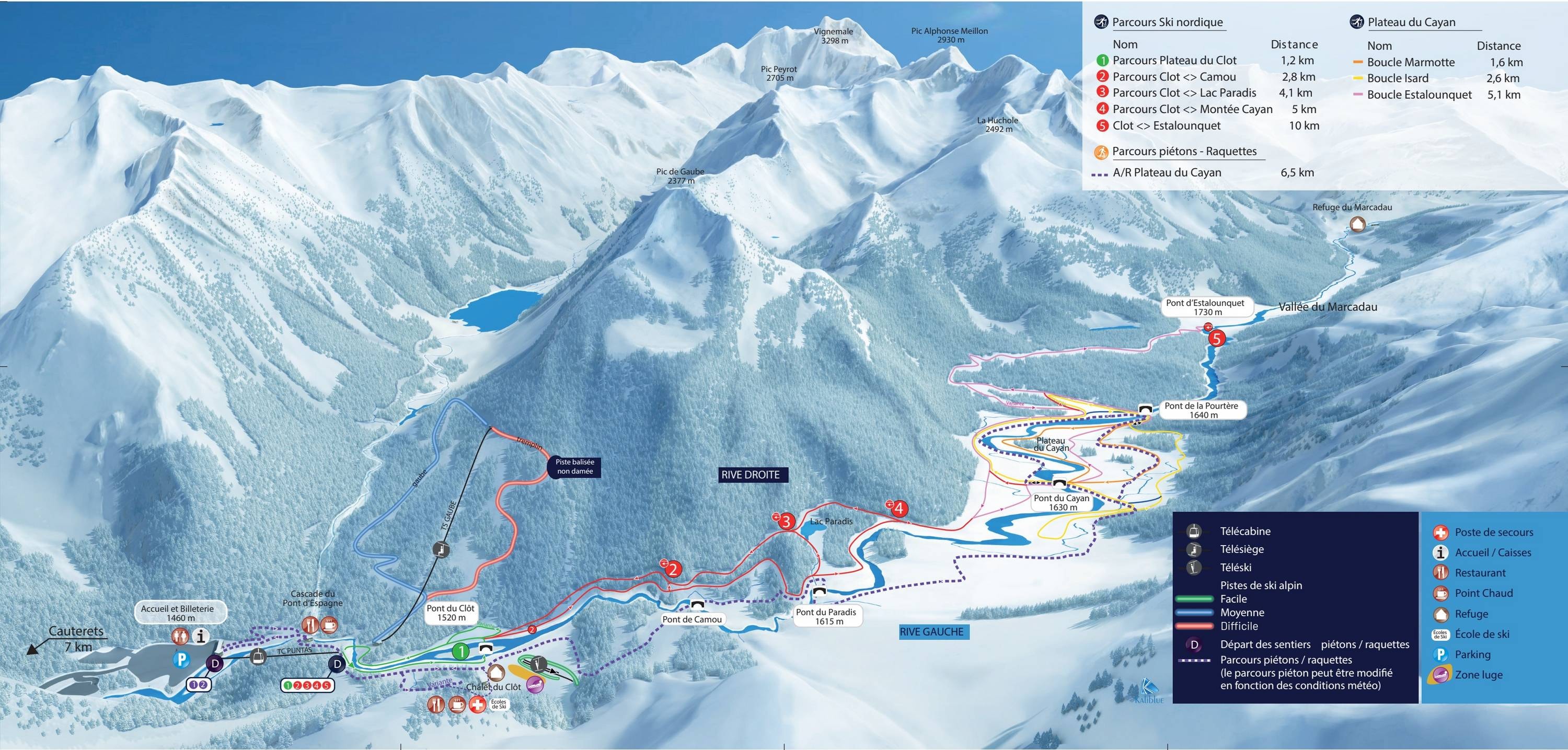 Pont d'Espagne – Cauterets trail map