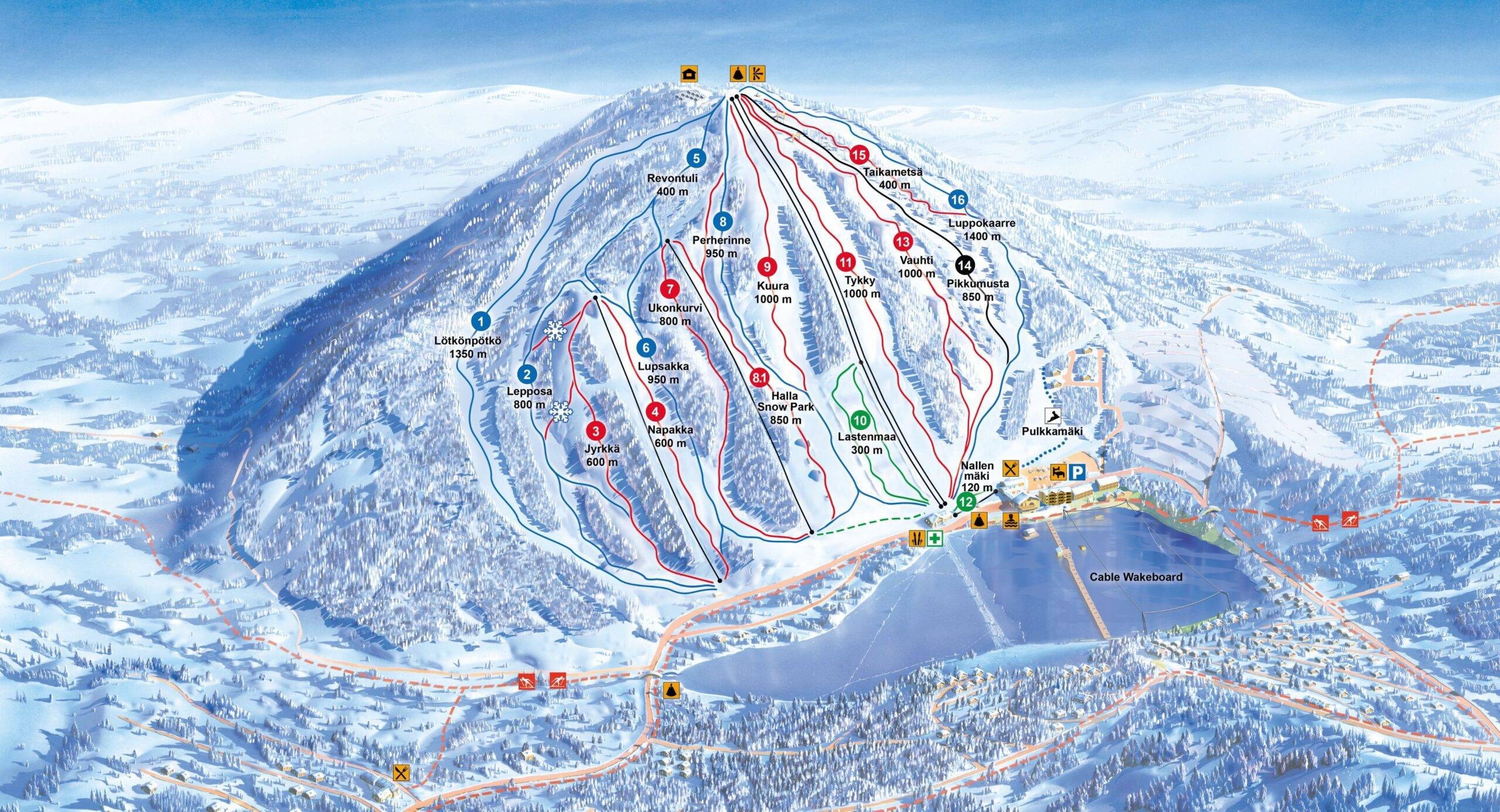 Ukkohalla trail map