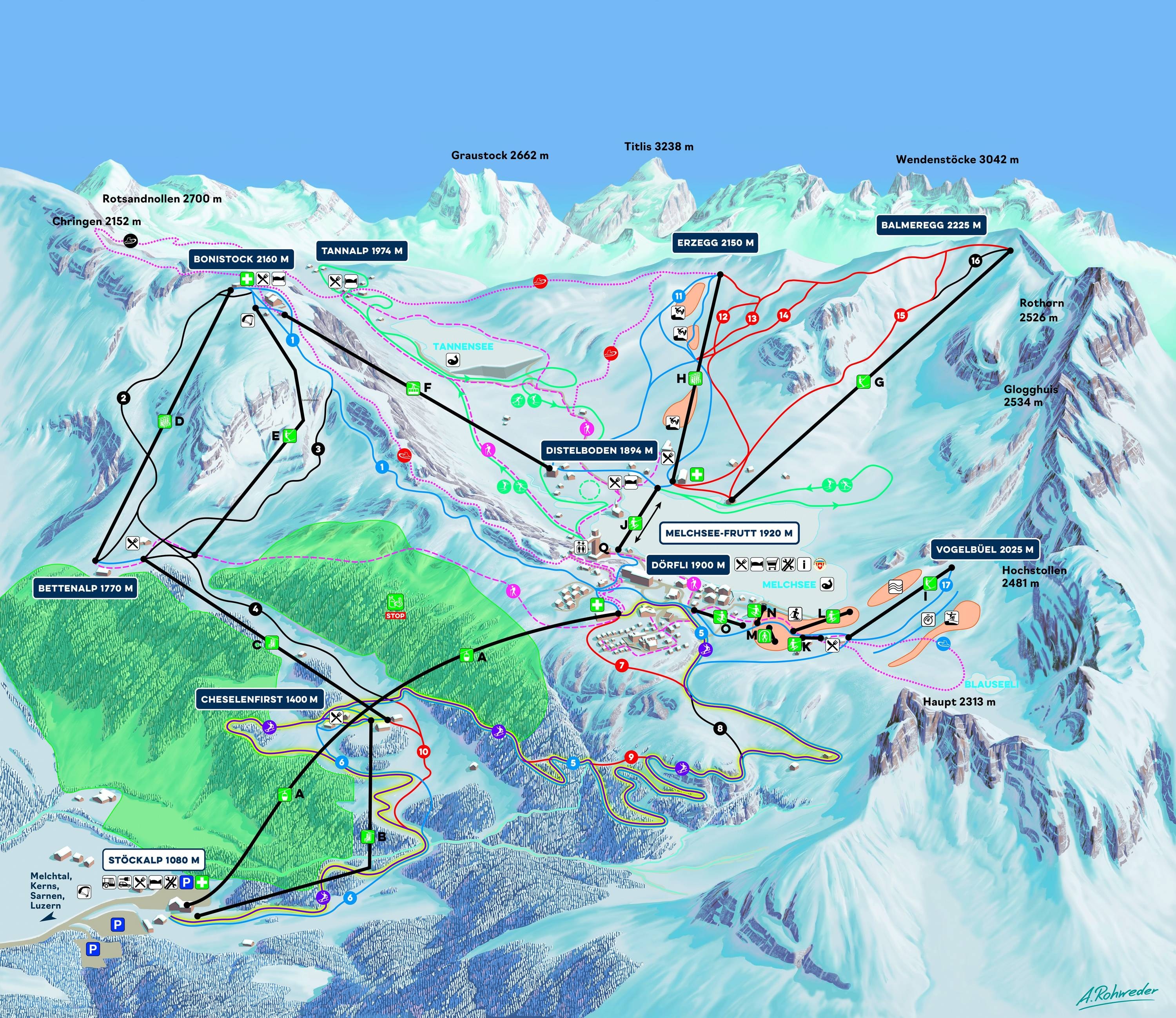 Melchsee-Frutt (Kerns) trail map