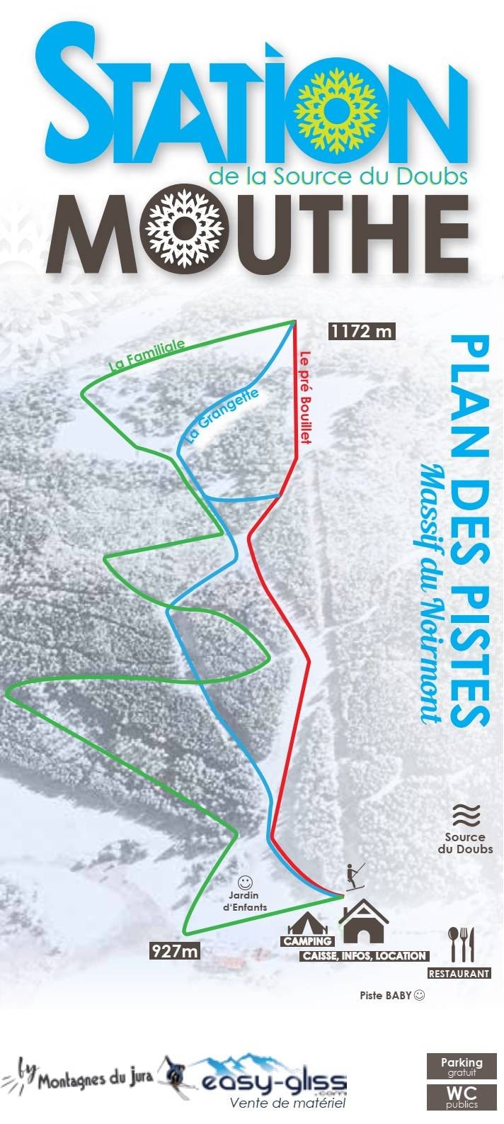 Mouthe – Massif du Noirmont trail map
