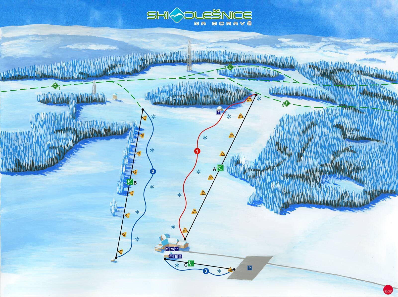 Olešnice na Moravě trail map