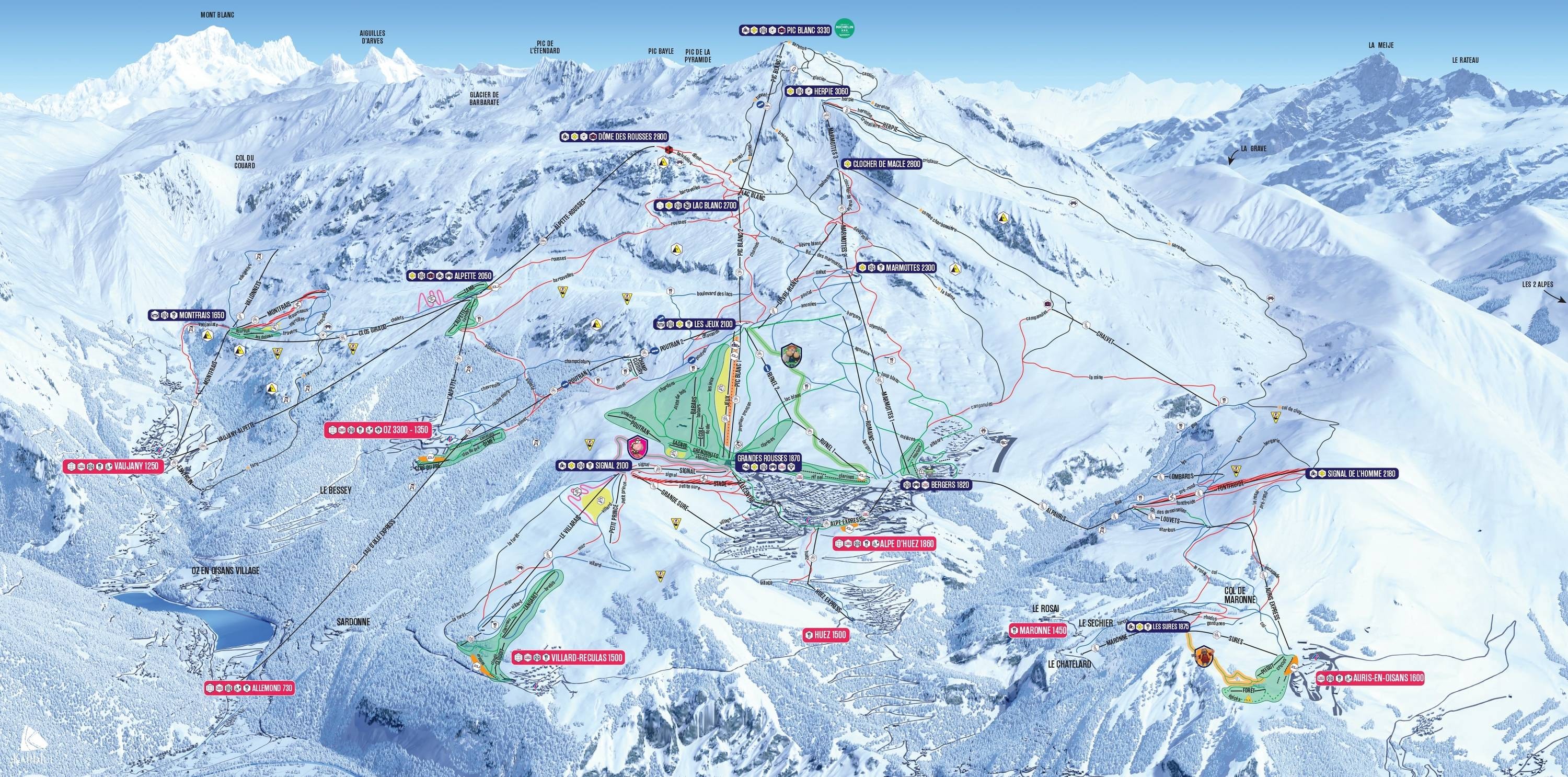 Alpe d'Huez trail map