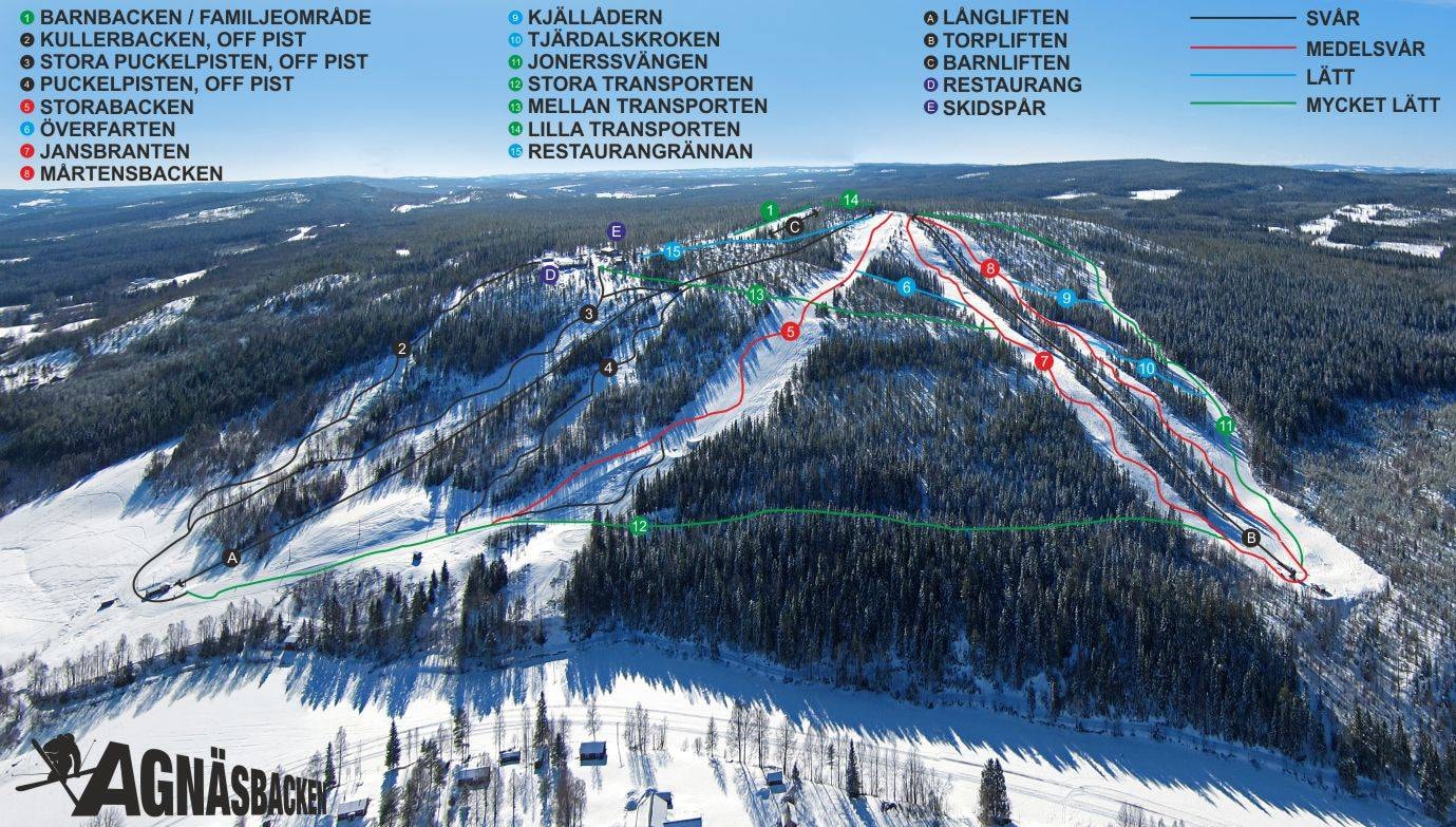 Agnäsbacken trail map