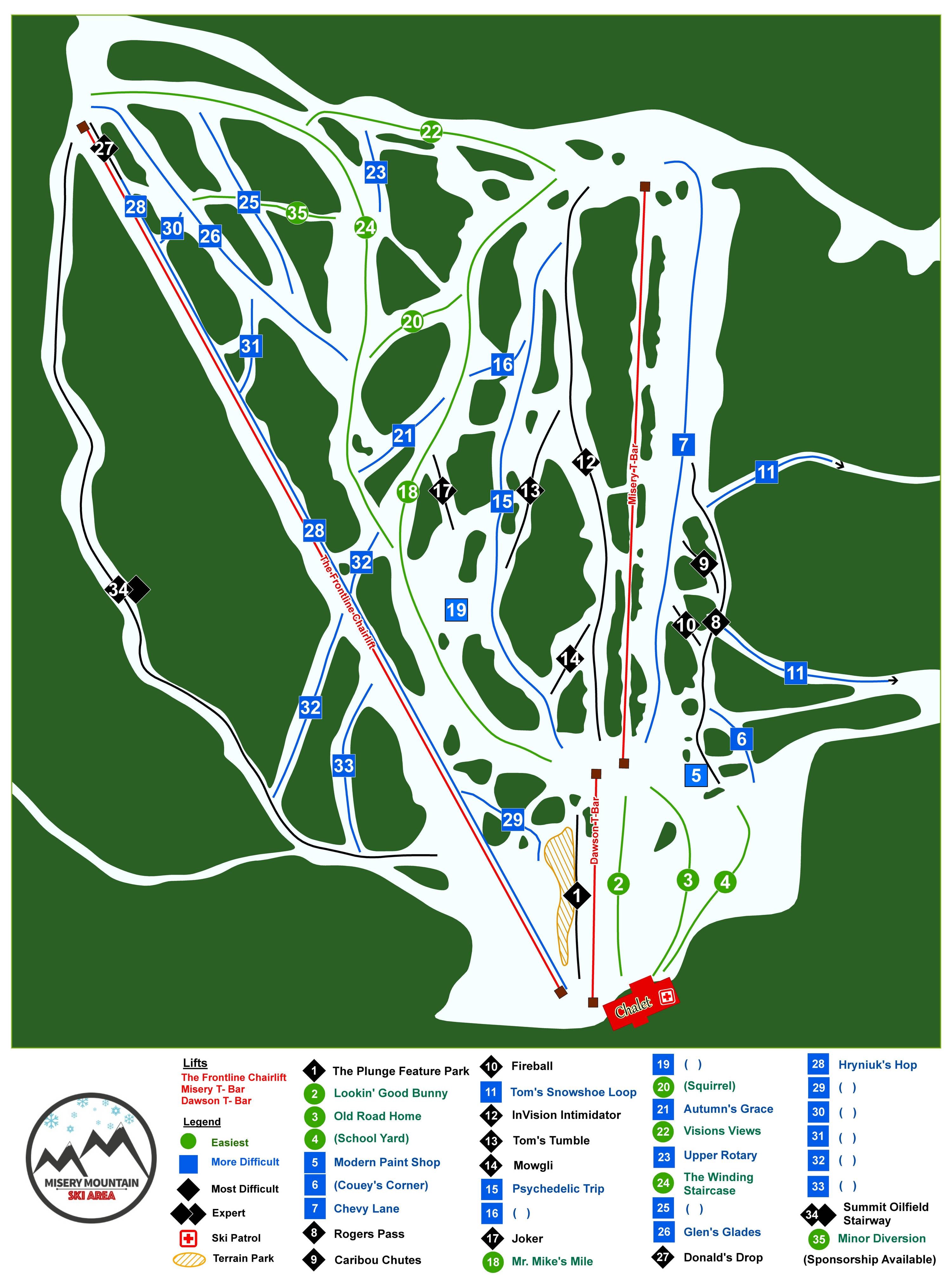 Misery Mountain trail map