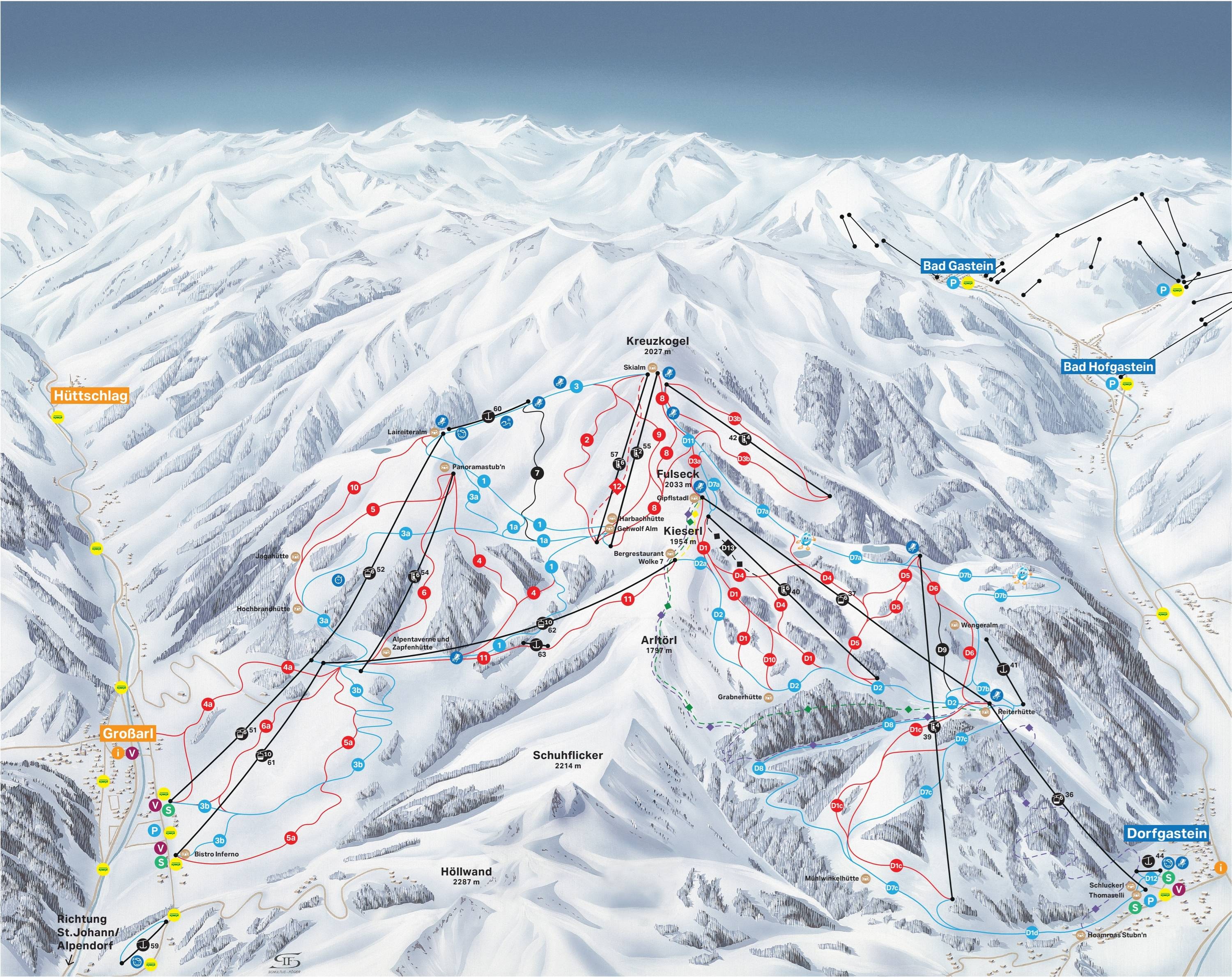 Dorfgastein/Großarltal trail map