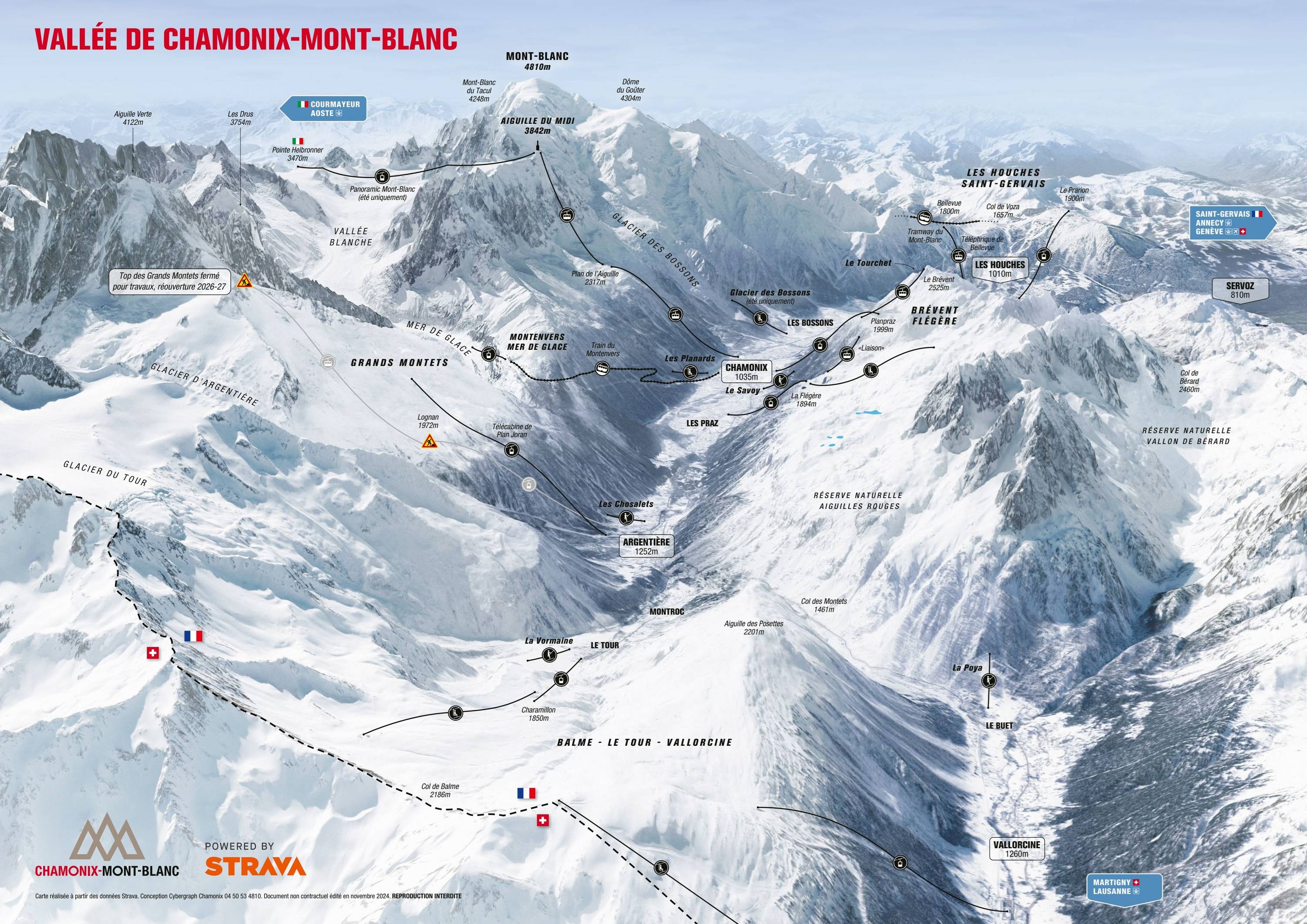 Les Chosalets trail map