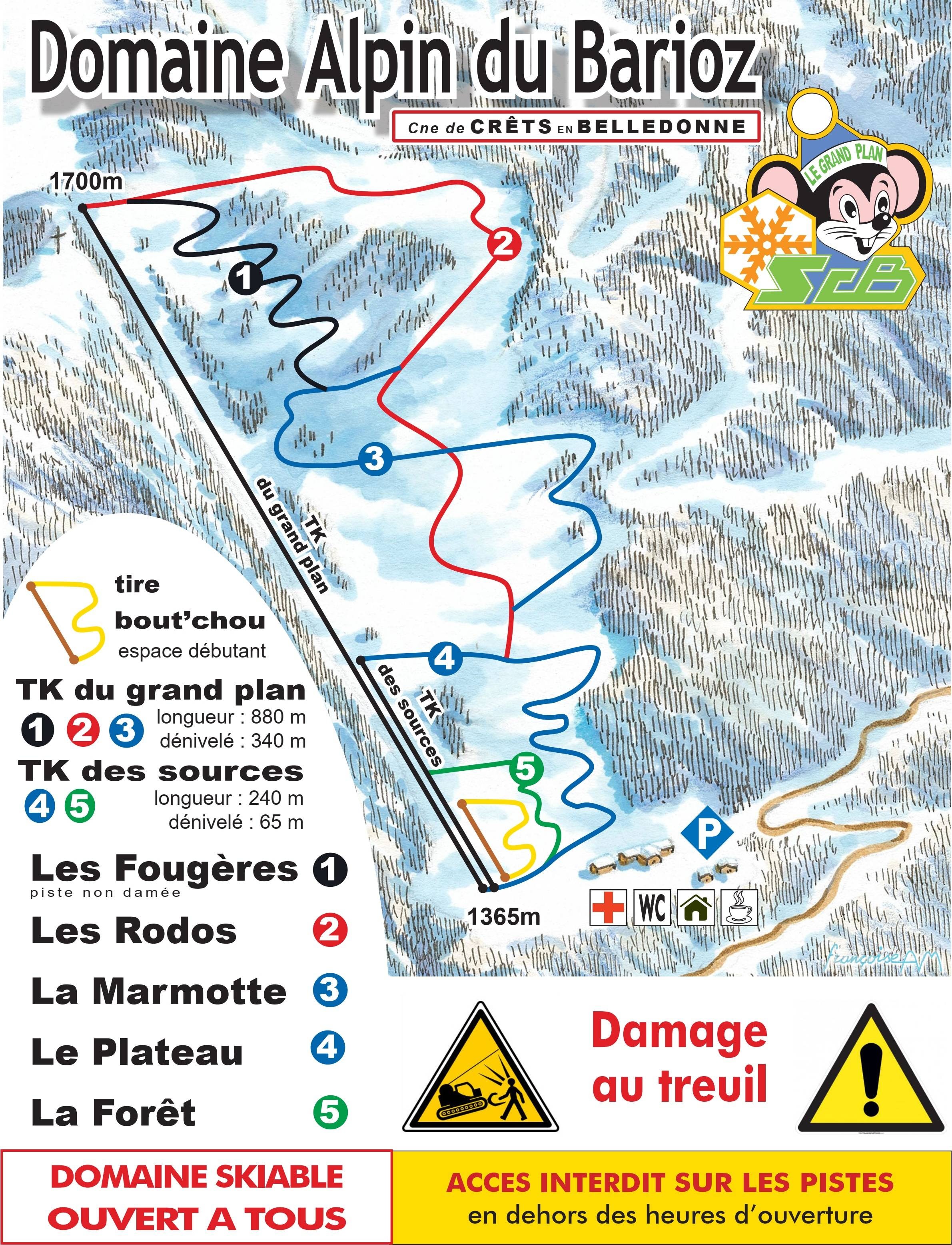 Le Grand Plan – Col du Barioz trail map