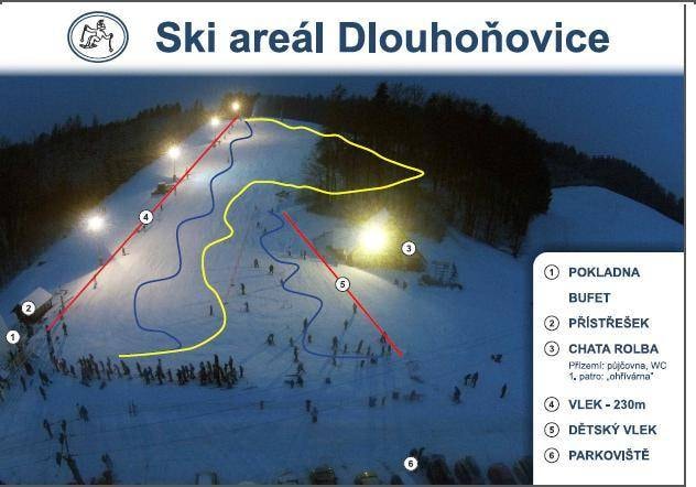 Dlouhoňovice trail map