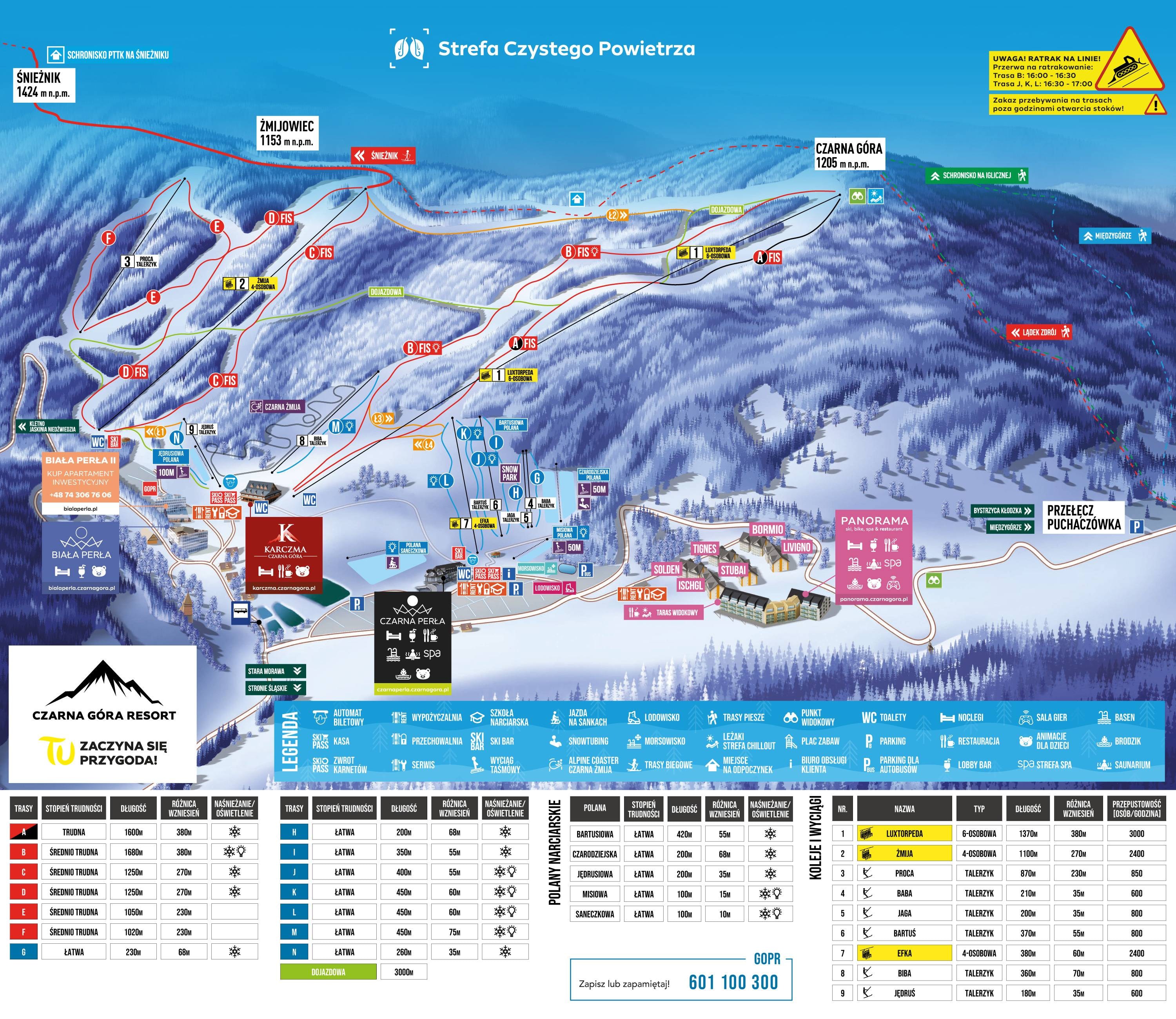 Czarna Góra – Sienna trail map