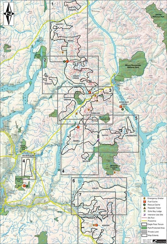 Eagle Pass Heliskiing trail map