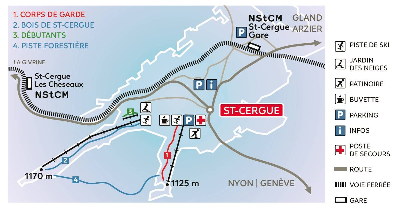 St. Cergue trail map