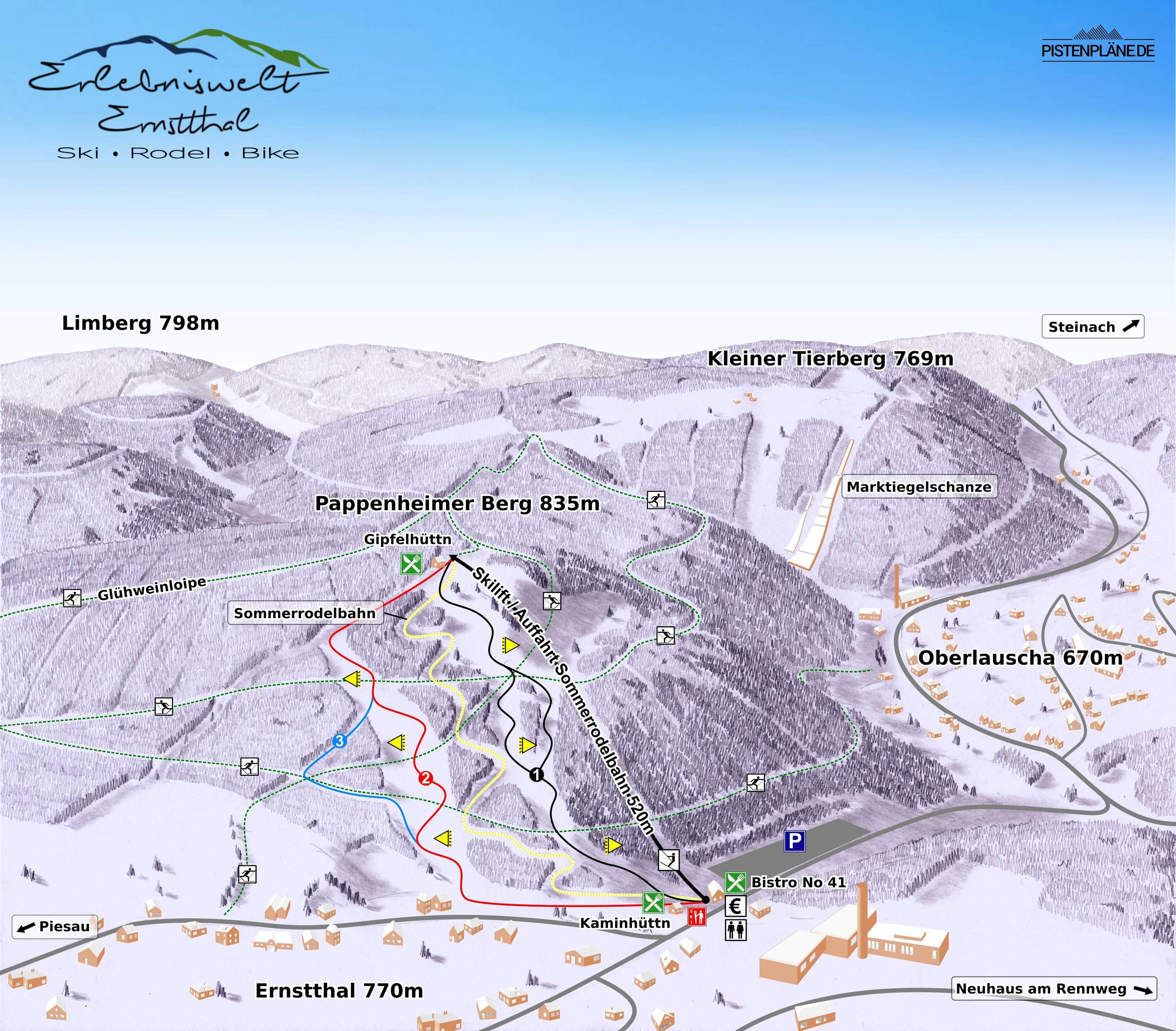 Pappenheimer Berg – Ernstthal (Lauscha) trail map