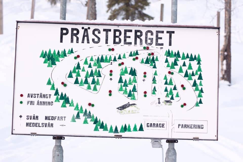 Prästberget trail map