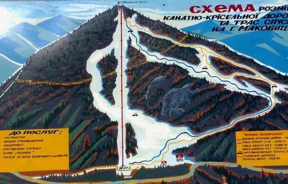 Makovytsia – Mizhgirya trail map