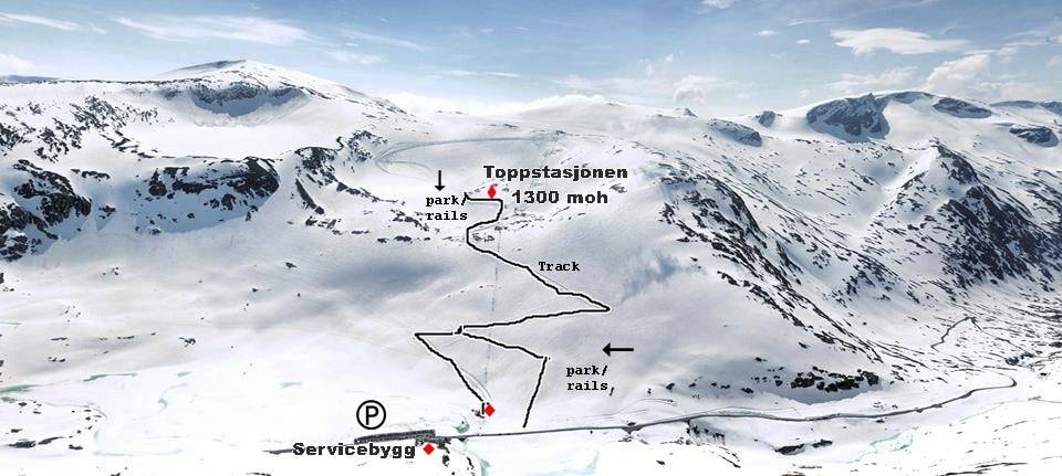 Stryn Sommerski – Tystigbreen trail map