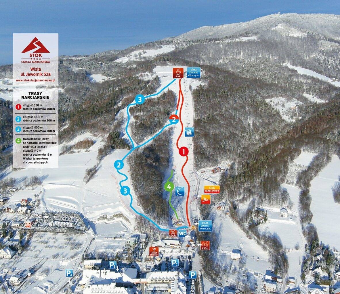 Stok – Wisła trail map