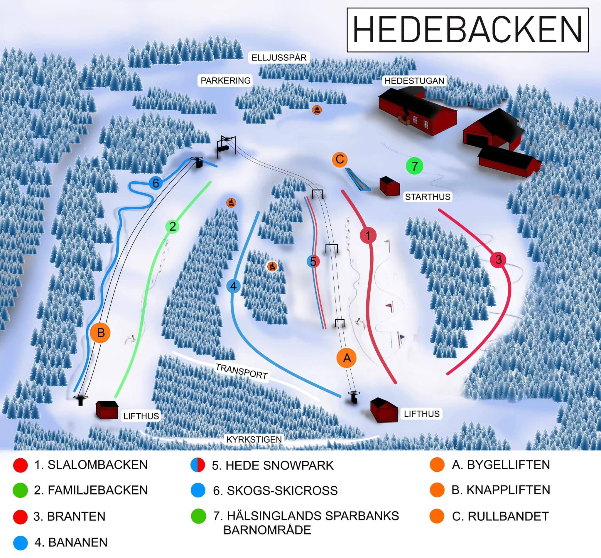 Hedebacken trail map