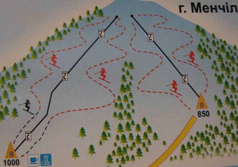 Menchil (Менчул) – Slavske (Славське) trail map